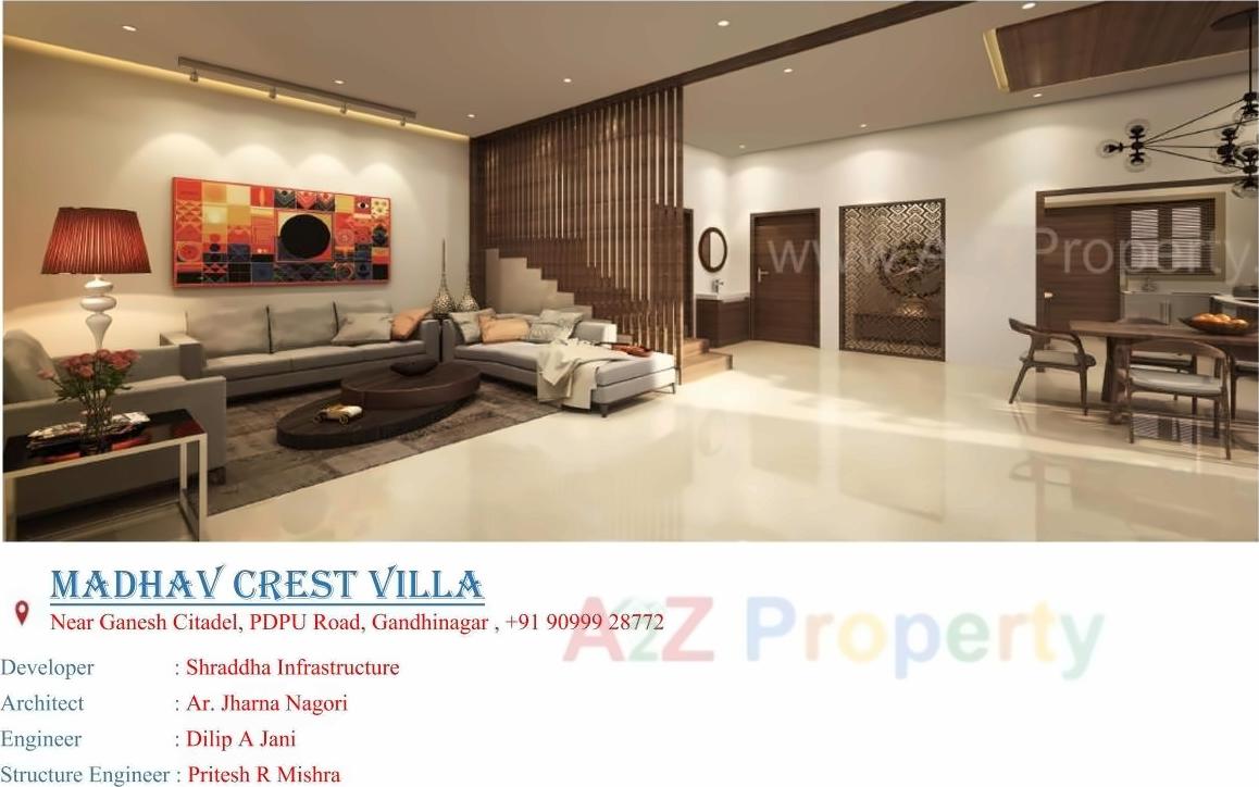 3D Elevation of real estate project Madhav Crest Villa located at Gandhinagar, Gandhinagar, Gujarat