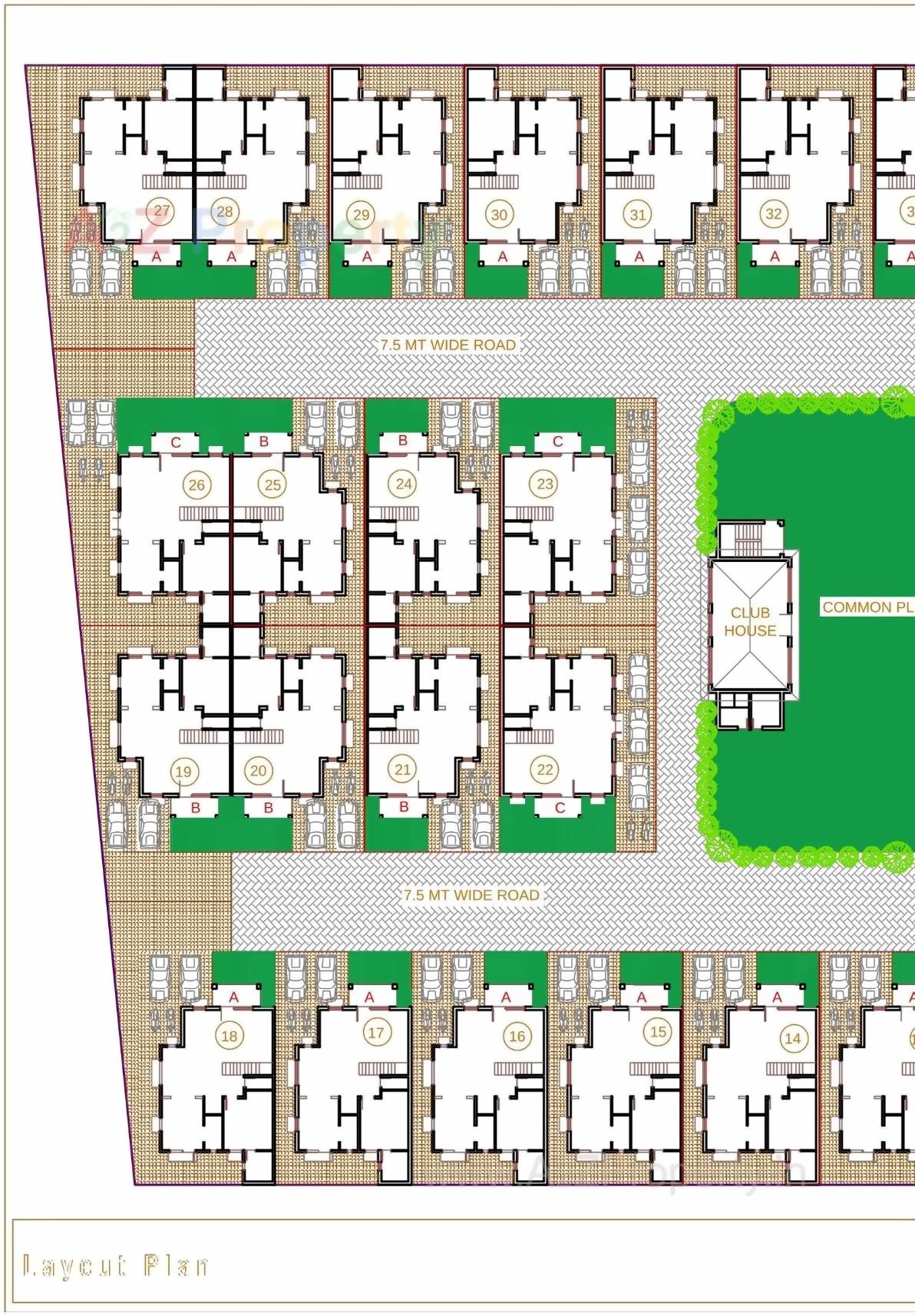 Layout of real estate project Madhav Crest Villa located at Gandhinagar, Gandhinagar, Gujarat