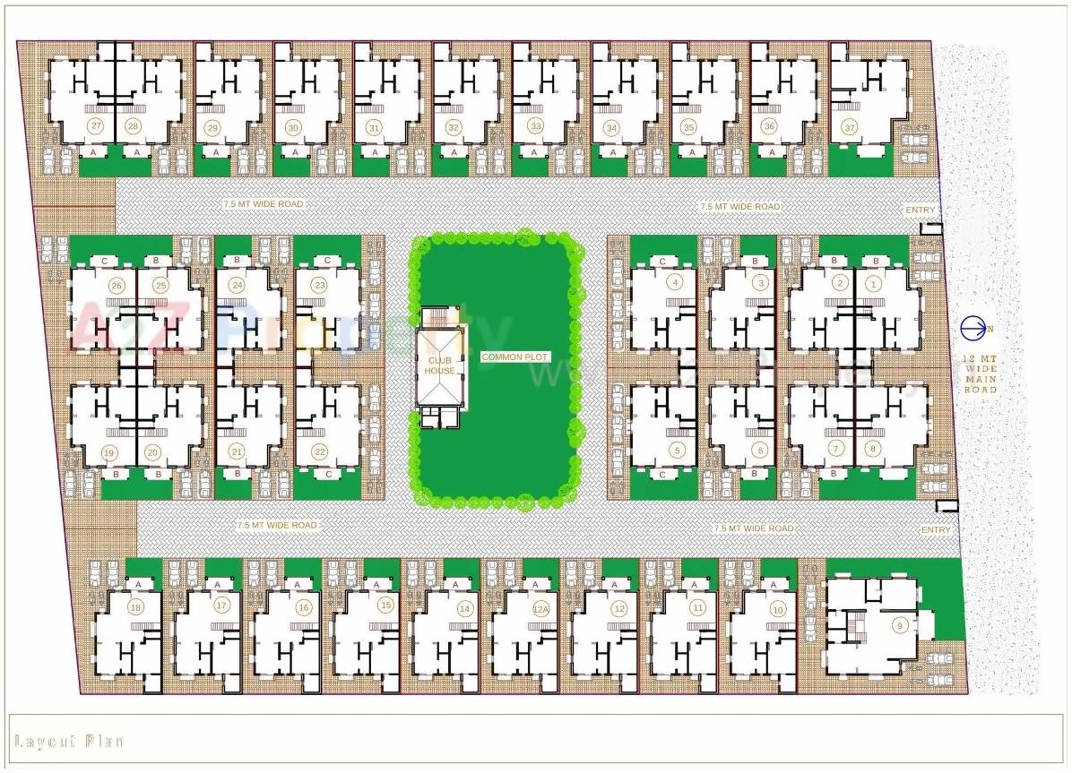 Layout of real estate project Madhav Crest Villa located at Gandhinagar, Gandhinagar, Gujarat