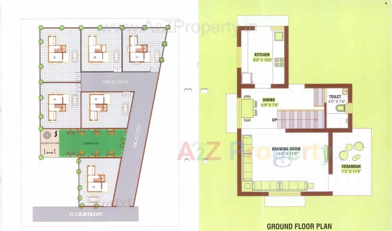 Layout of real estate project Madhav Green Villa located at Zundal, Gandhinagar, Gujarat