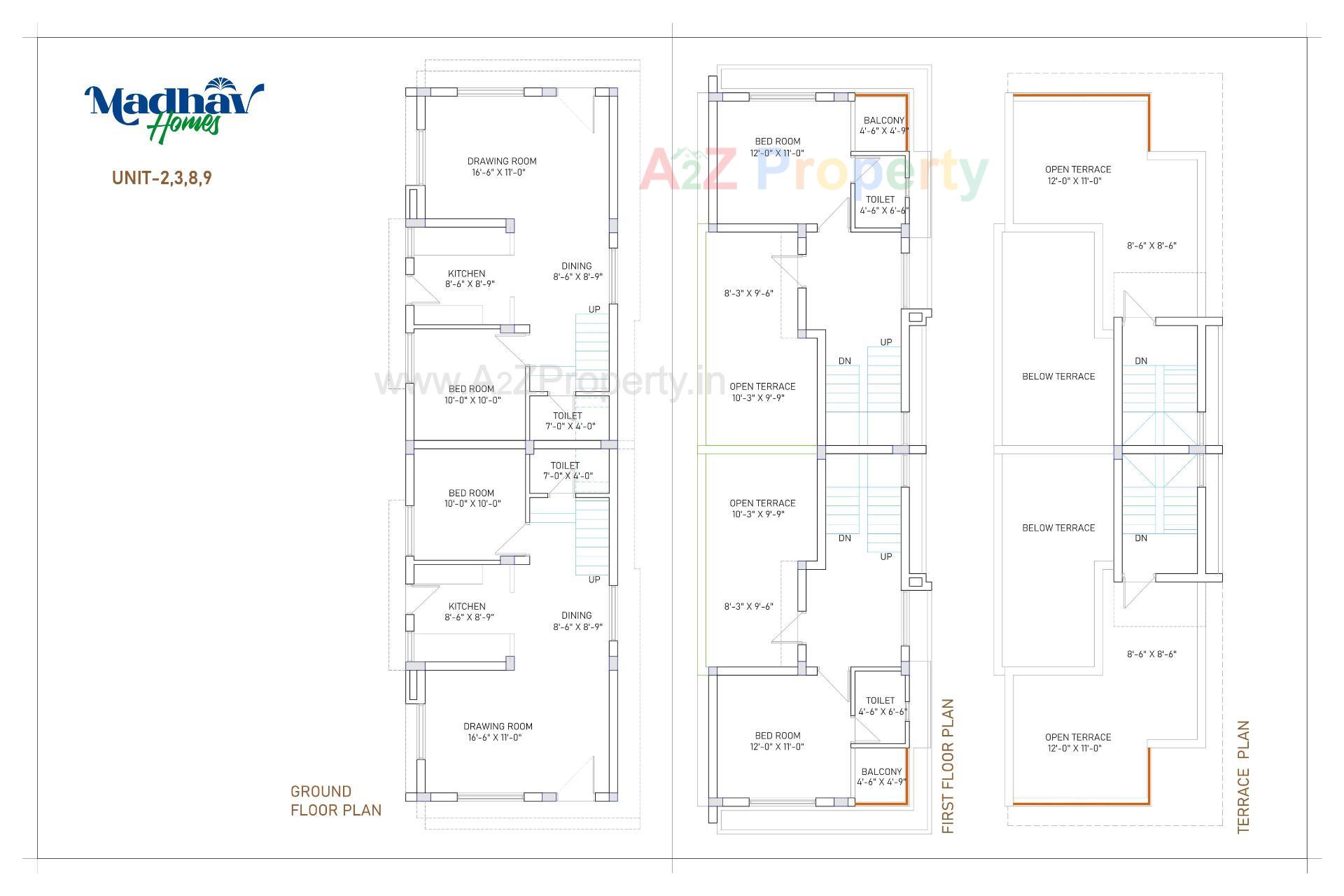 Layout of real estate project Madhav Homes located at Zundal, Gandhinagar, Gujarat