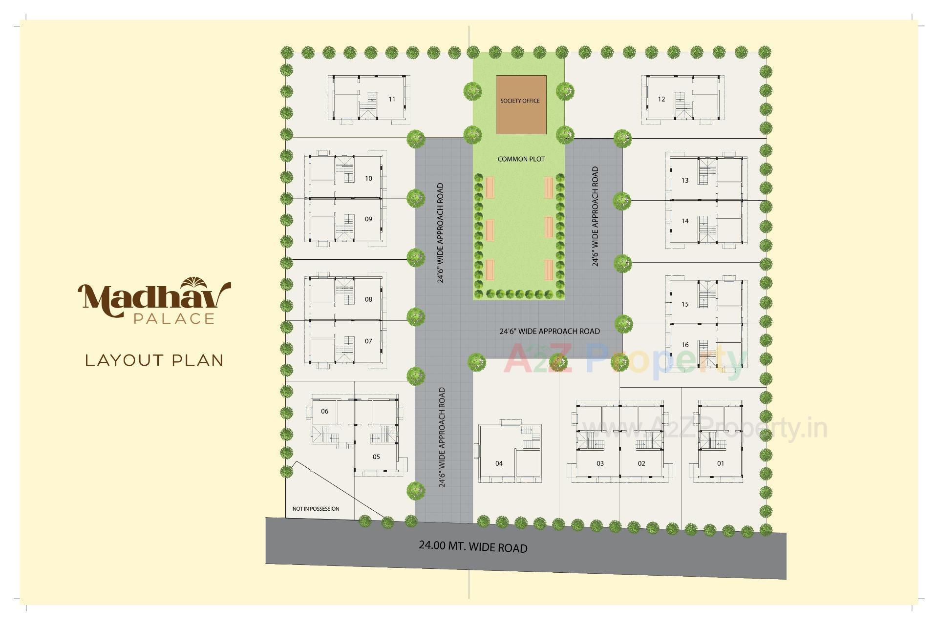Layout of real estate project Madhav Palace located at Zundal, Gandhinagar, Gujarat