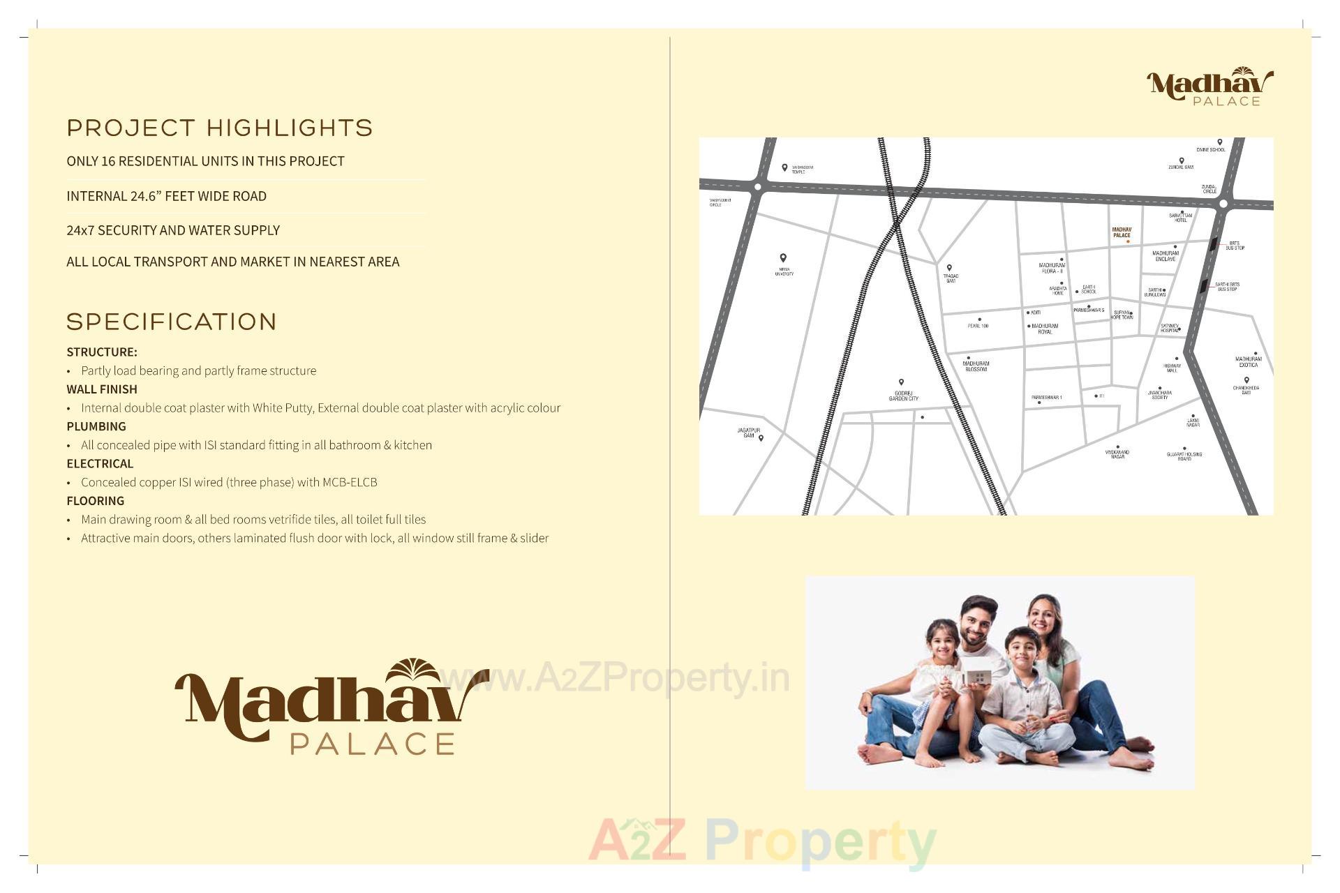  of real estate project Madhav Palace located at Zundal, Gandhinagar, Gujarat