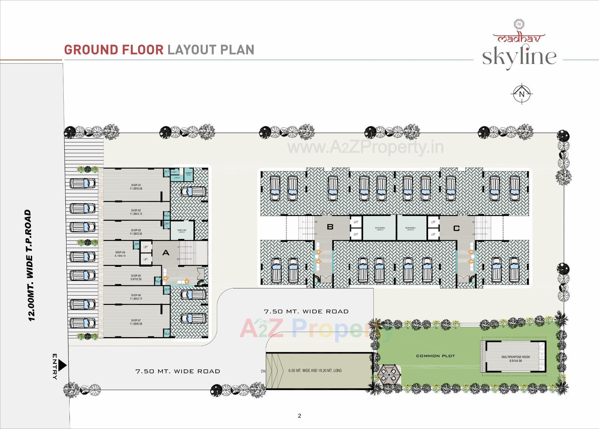 Layout of real estate project Madhav Skyline located at Raysan, Gandhinagar, Gujarat