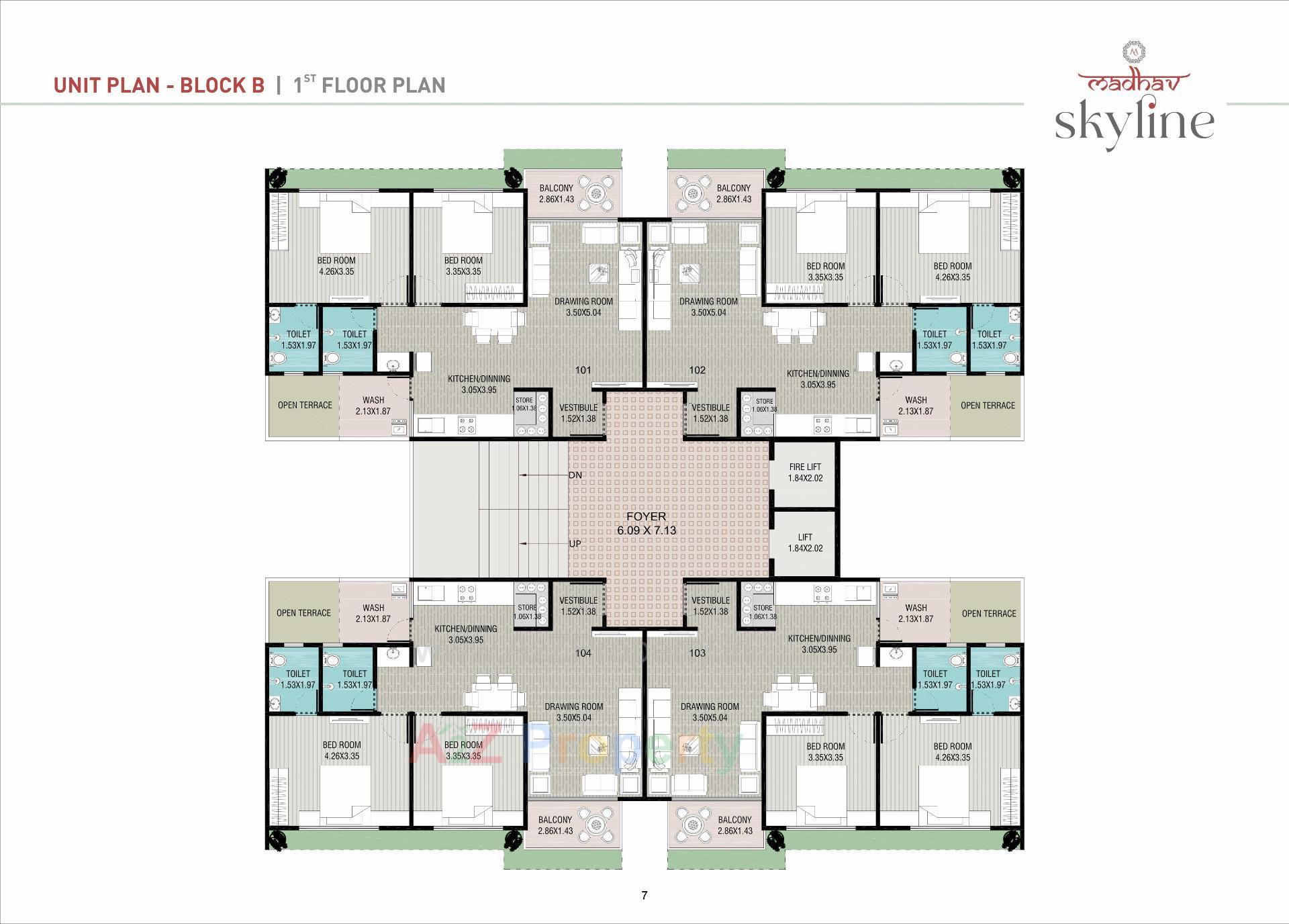Layout of real estate project Madhav Skyline located at Raysan, Gandhinagar, Gujarat