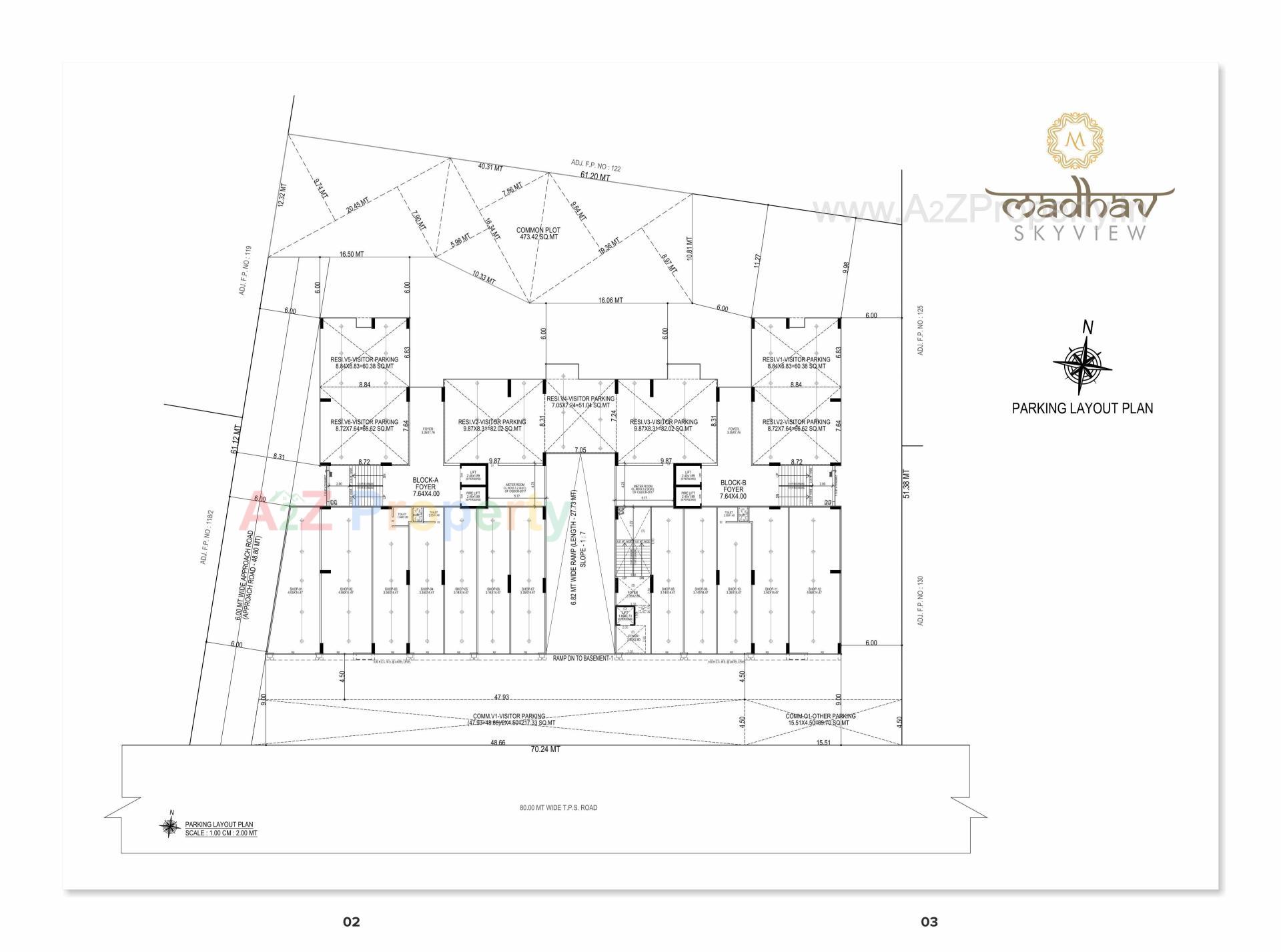 Layout of real estate project Madhav Skyview located at Kudasan, Gandhinagar, Gujarat