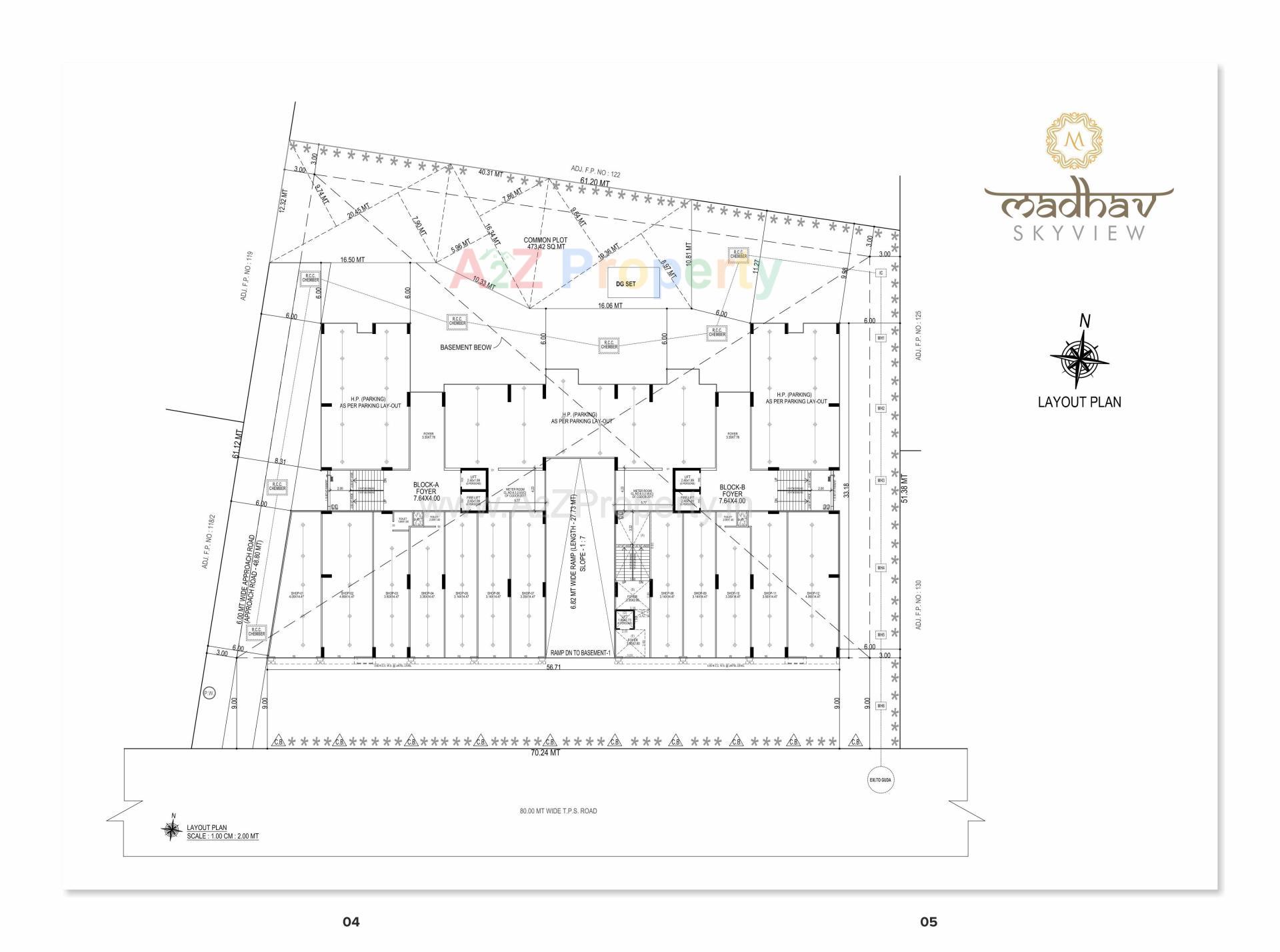 Layout of real estate project Madhav Skyview located at Kudasan, Gandhinagar, Gujarat