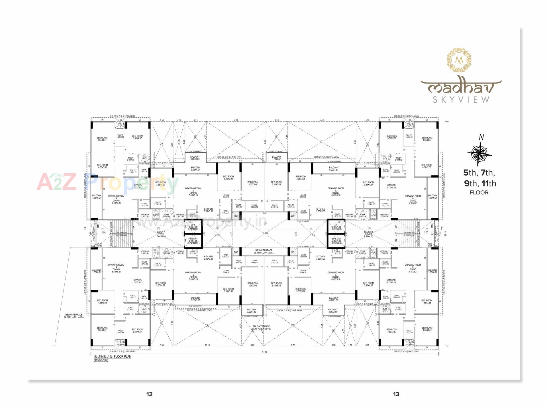 Layout of real estate project Madhav Skyview located at Kudasan, Gandhinagar, Gujarat