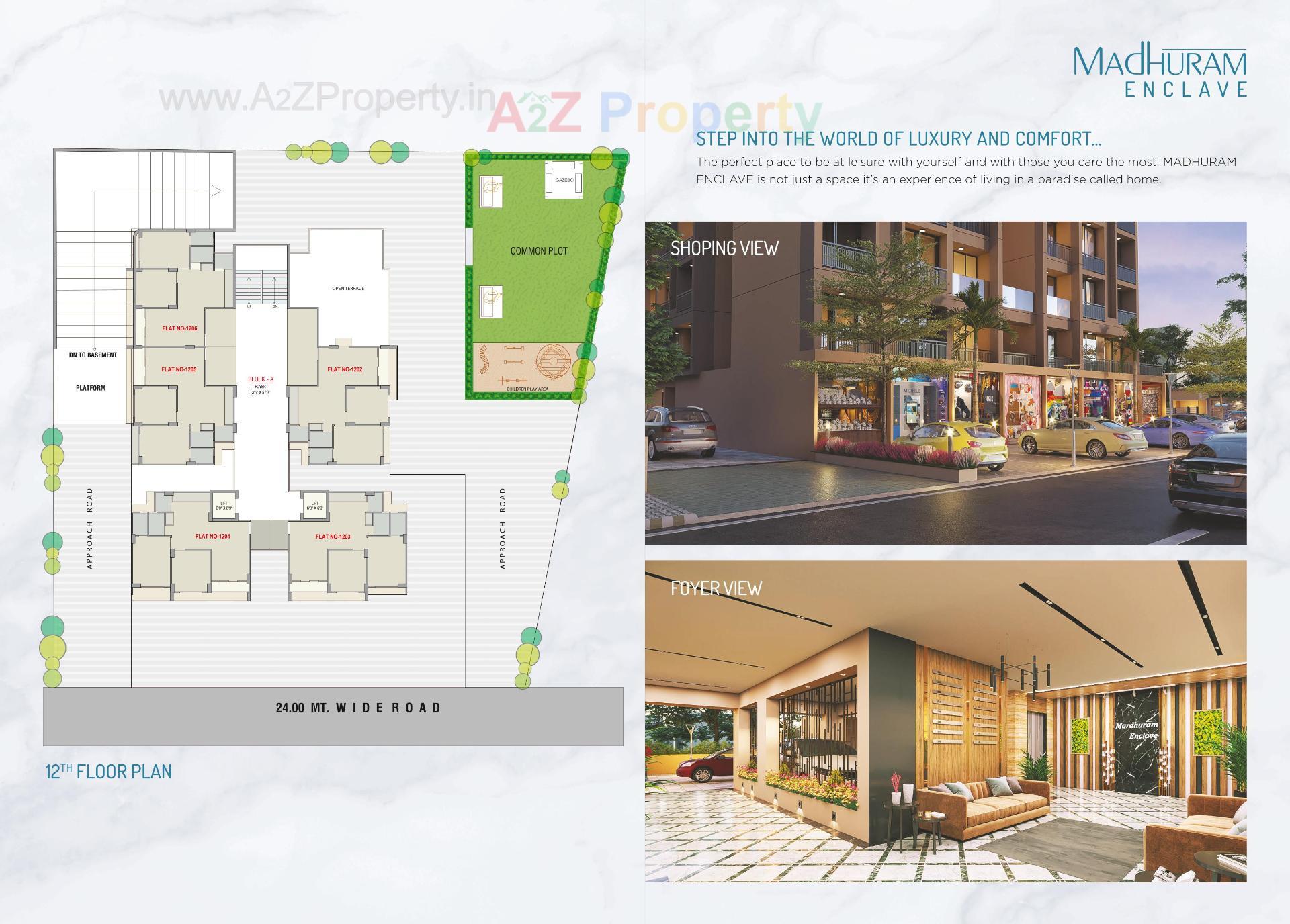 Layout of real estate project Madhuram Enclave located at Zundal, Gandhinagar, Gujarat
