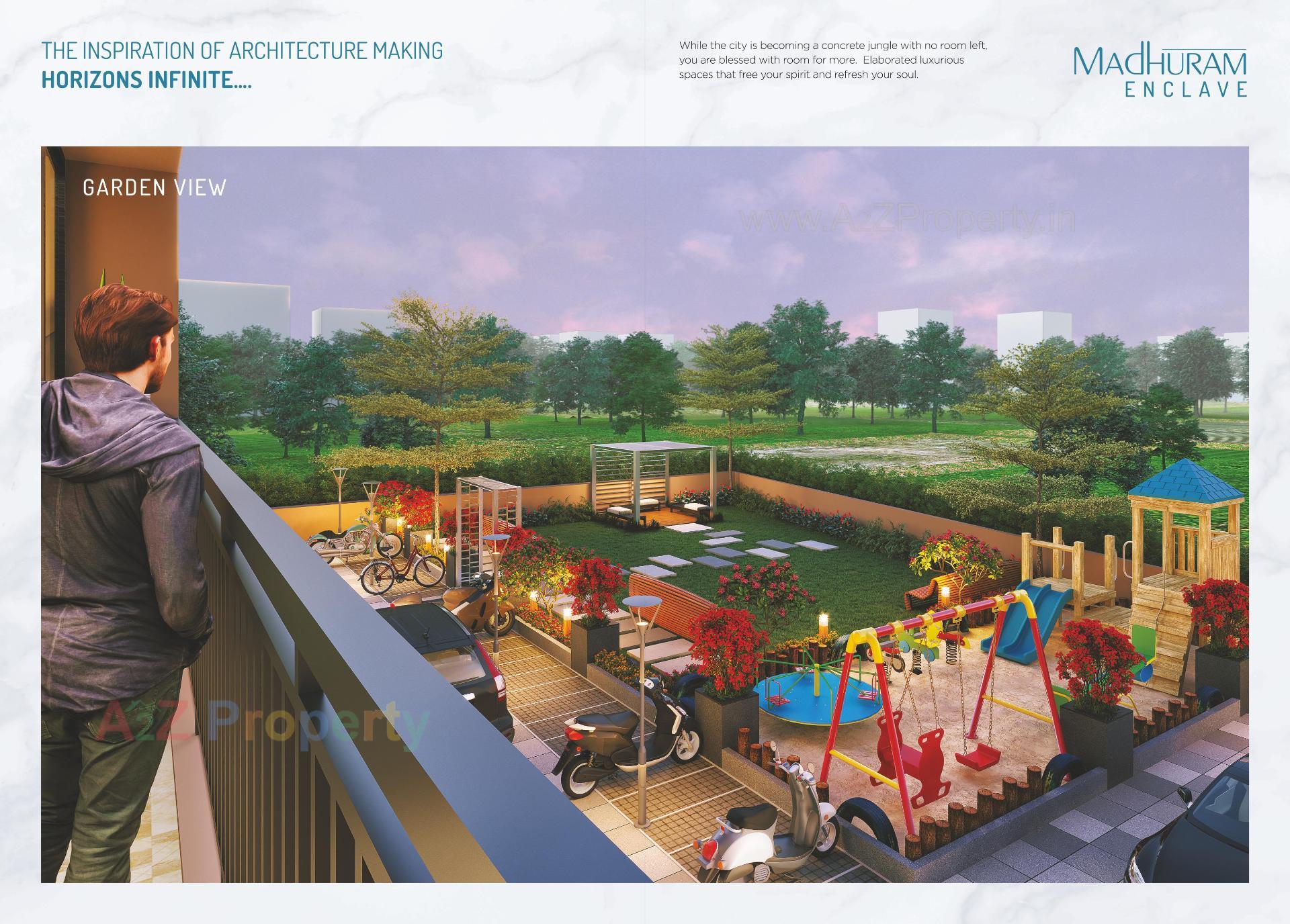 3D Elevation of real estate project Madhuram Enclave located at Zundal, Gandhinagar, Gujarat