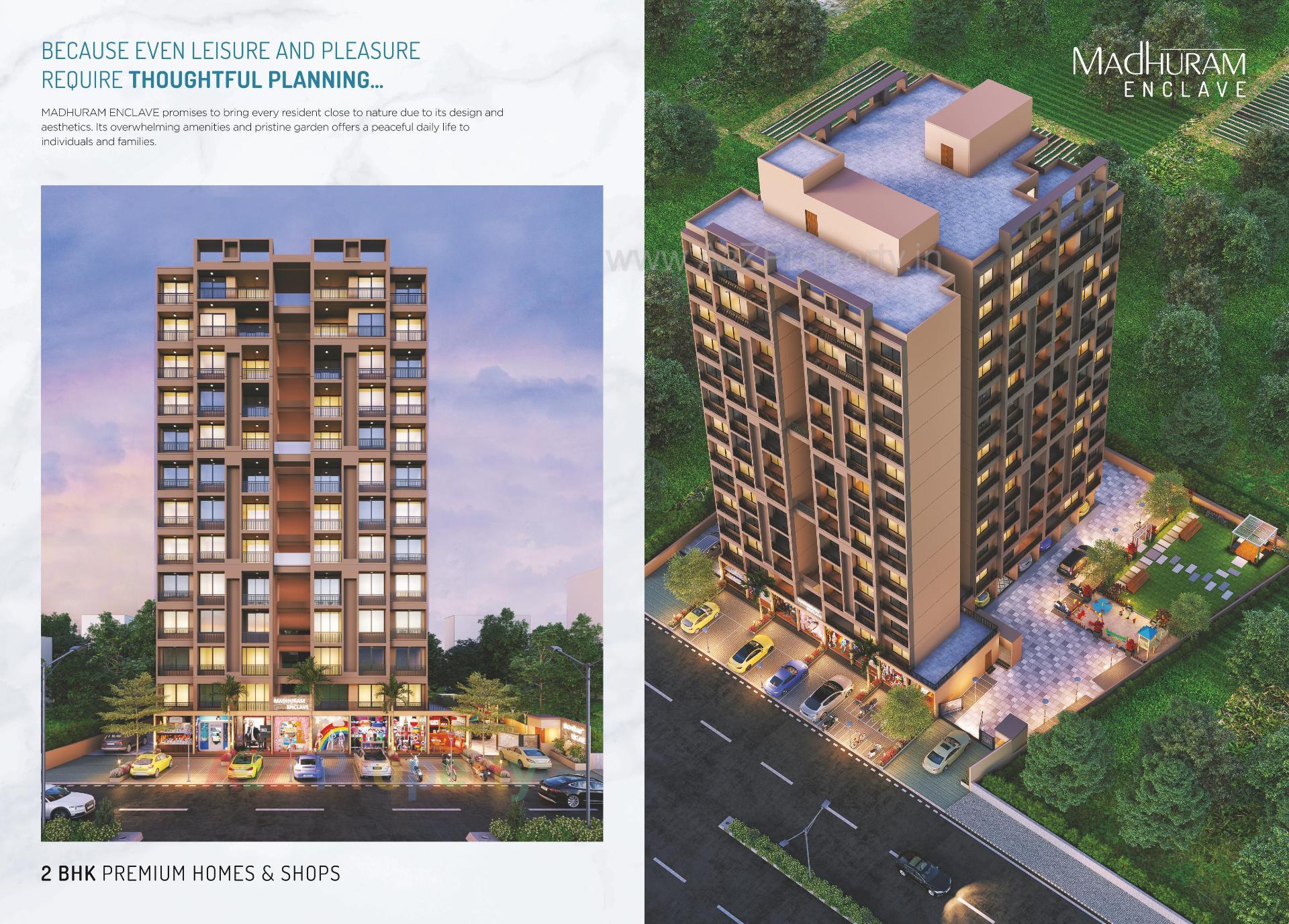 3D Elevation of real estate project Madhuram Enclave located at Zundal, Gandhinagar, Gujarat