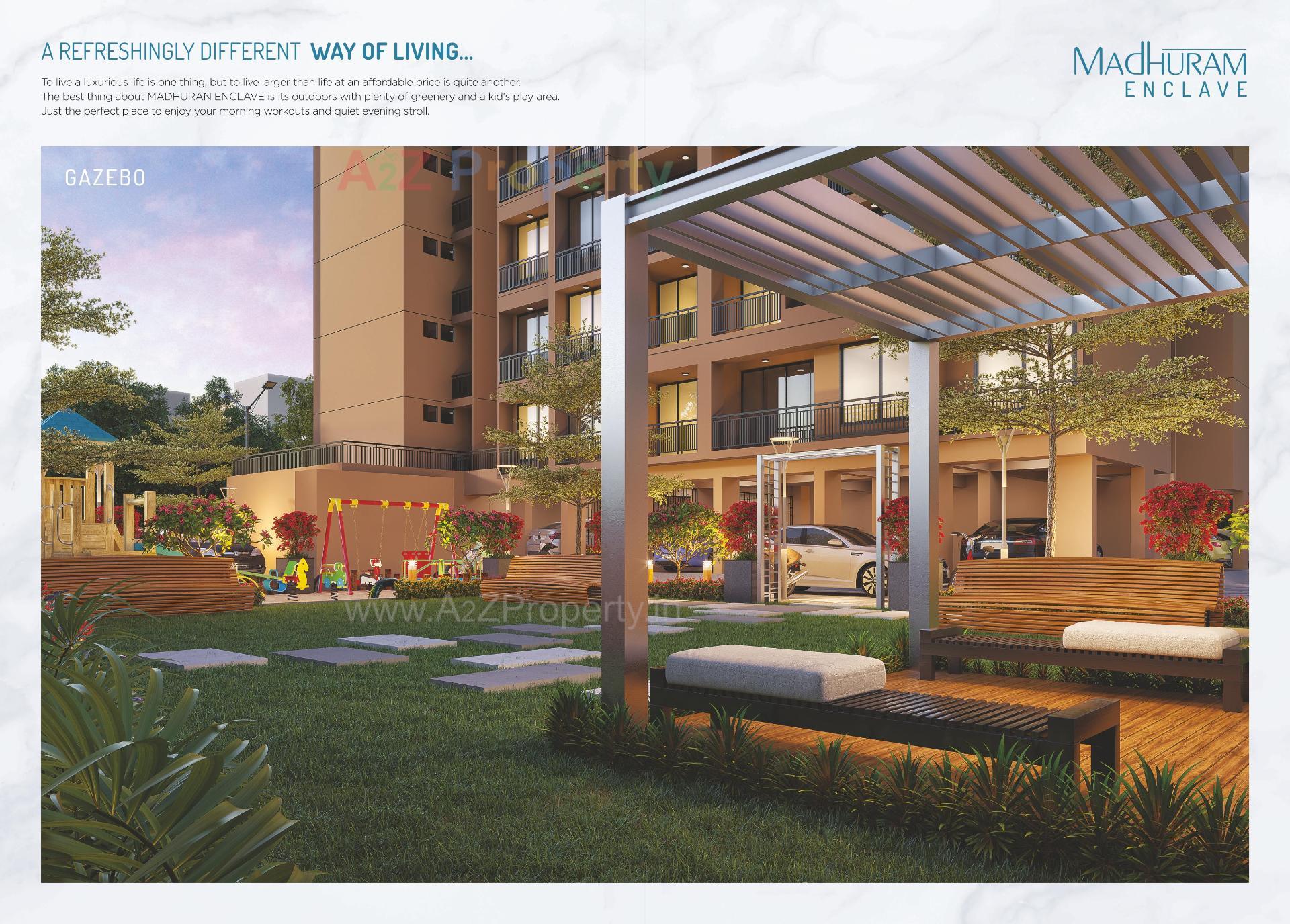 3D Elevation of real estate project Madhuram Enclave located at Zundal, Gandhinagar, Gujarat