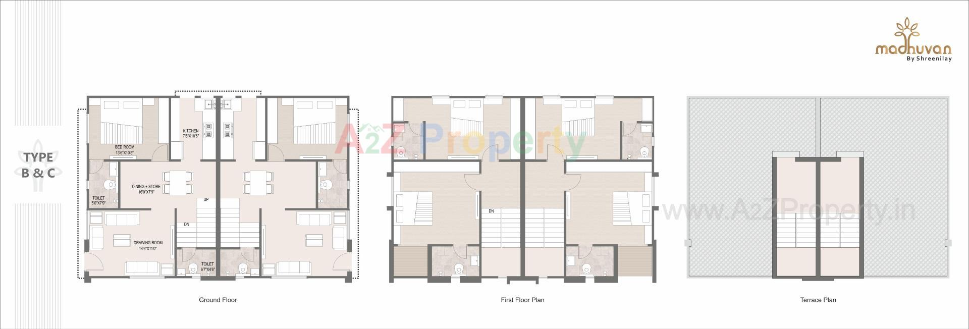 Layout of real estate project Madhuvan By Shreenilay located at Mansa, Gandhinagar, Gujarat
