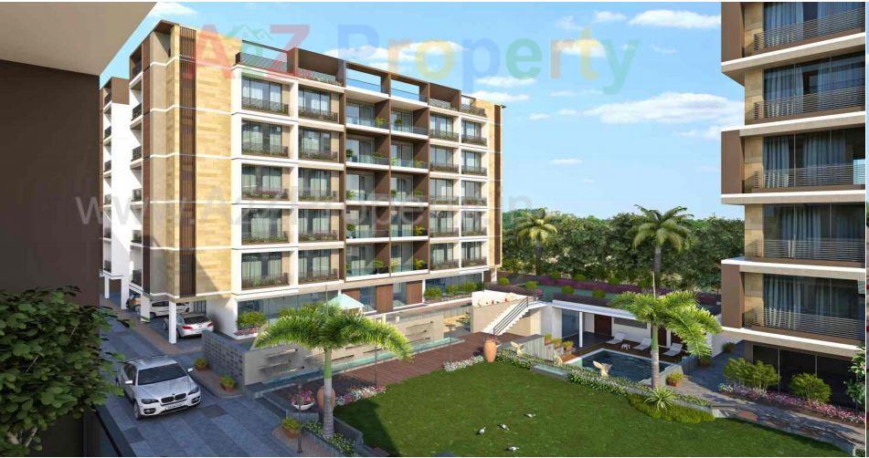 3D Elevation of real estate project Mahalaxmi Royal Palace located at Kudasan, Gandhinagar, Gujarat