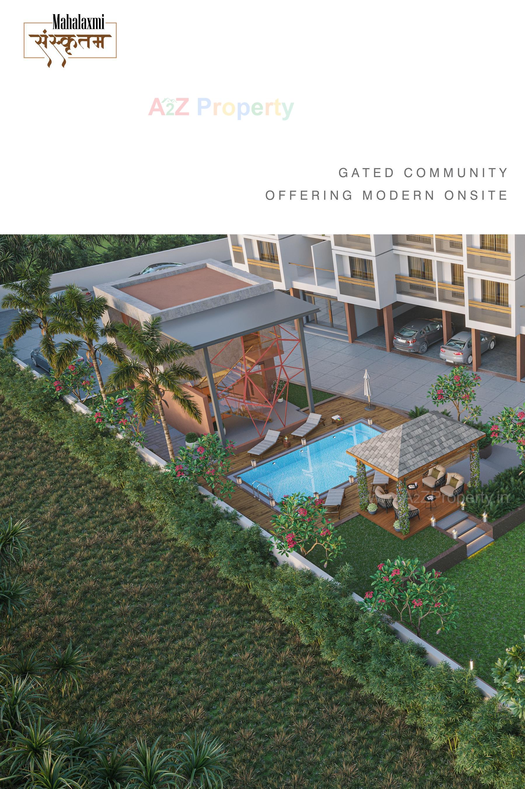 3D Elevation of real estate project Mahalaxmi Sanskrutam located at Pethapur, Gandhinagar, Gujarat