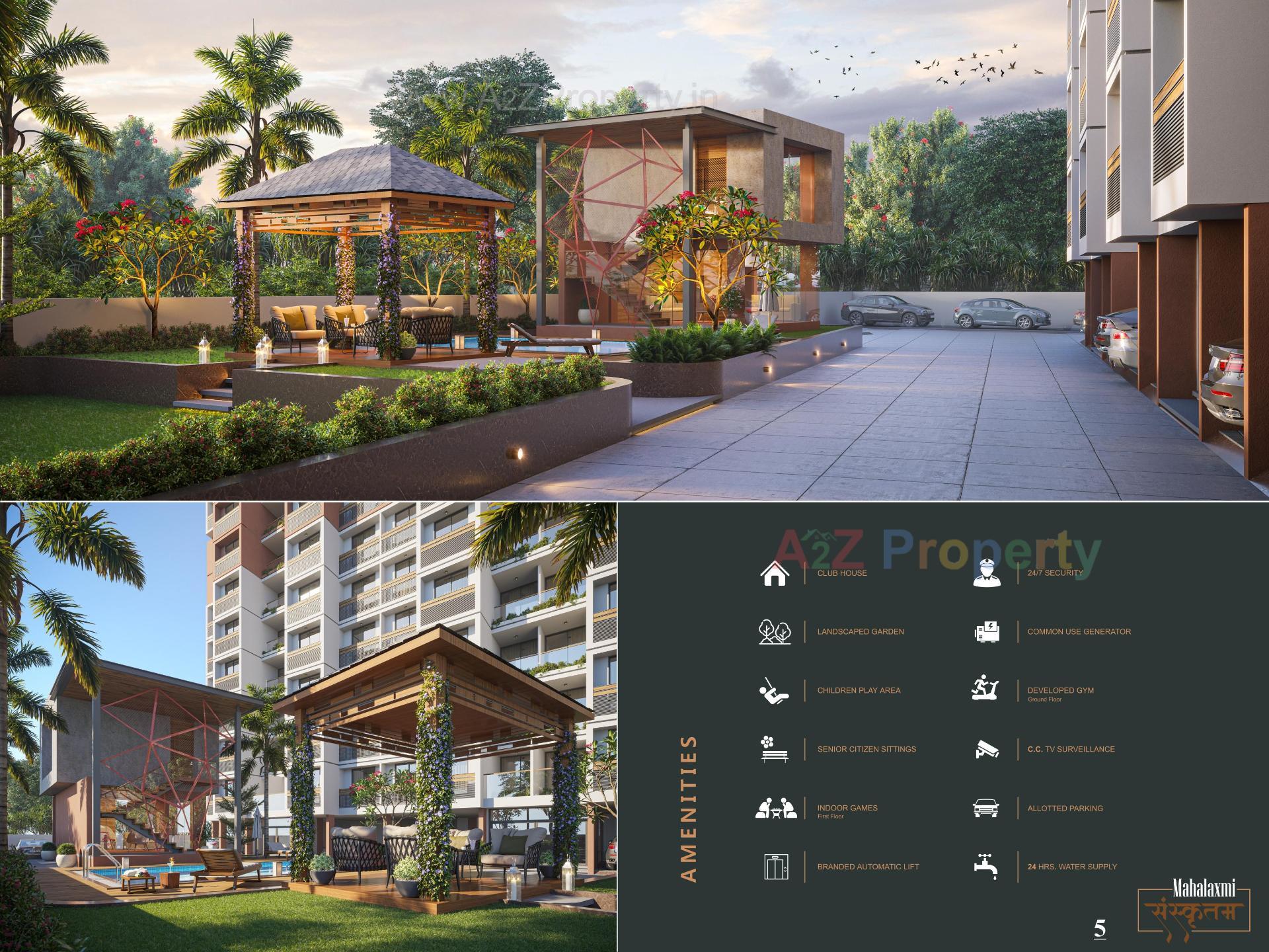 3D Elevation of real estate project Mahalaxmi Sanskrutam located at Pethapur, Gandhinagar, Gujarat