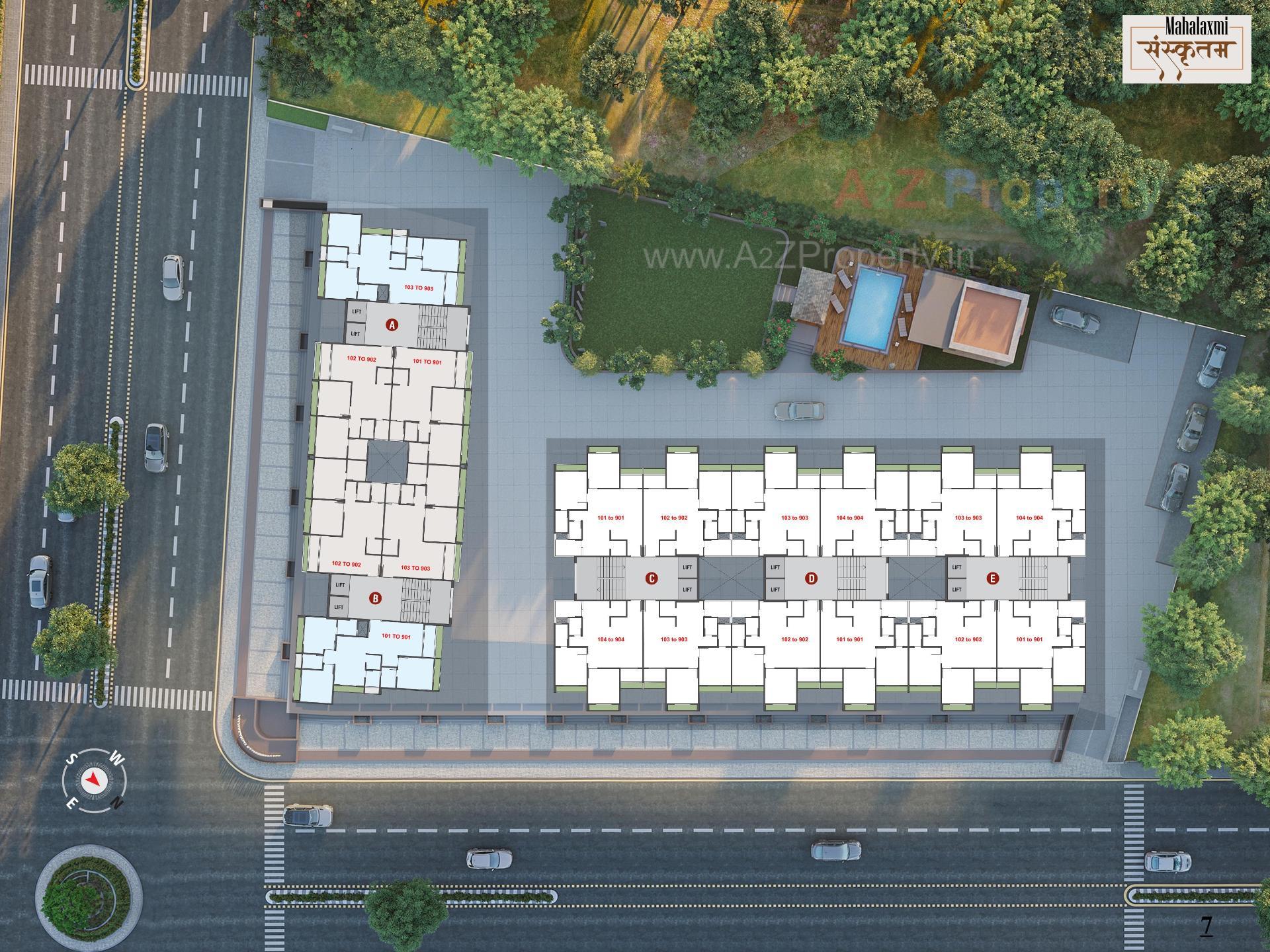 Layout of real estate project Mahalaxmi Sanskrutam located at Pethapur, Gandhinagar, Gujarat