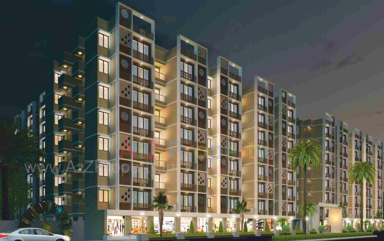 3D Elevation of real estate project Maitri Lake View located at Zundal, Gandhinagar, Gujarat
