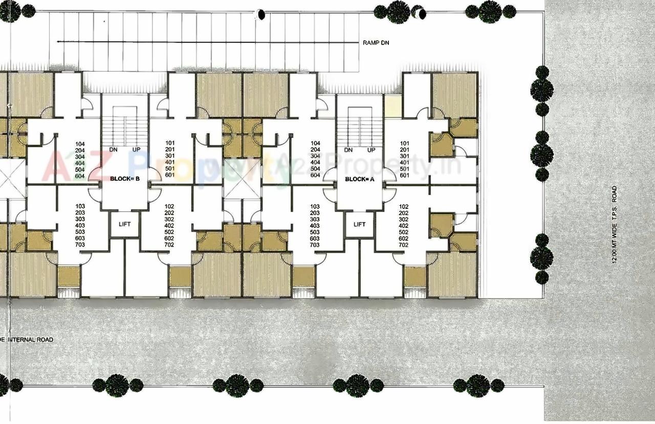 Layout of real estate project Mangalmurti Heights located at Zundal, Gandhinagar, Gujarat