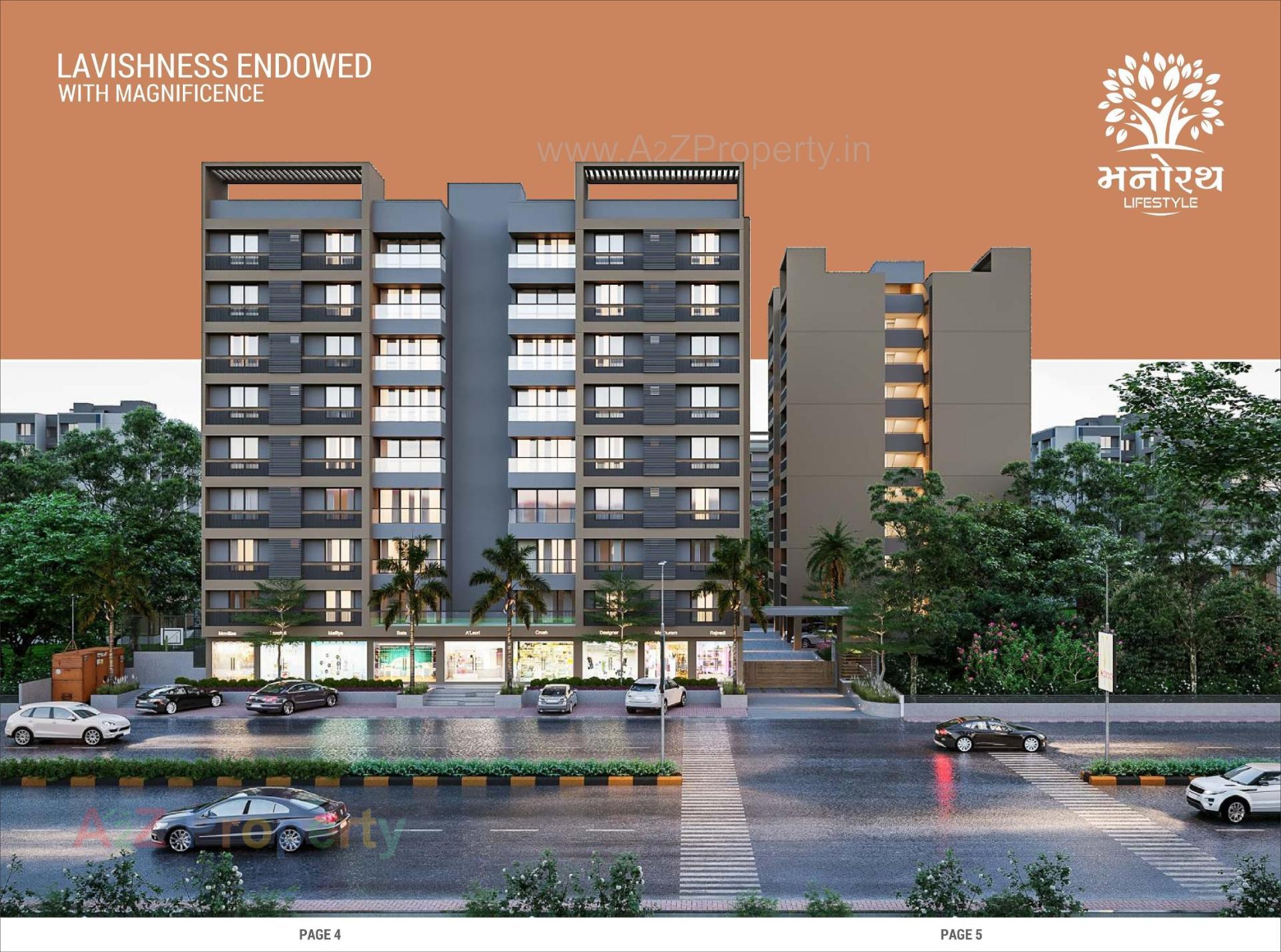 3D Elevation of real estate project Manorath Lifestyle located at Gandhinagar, Gandhinagar, Gujarat