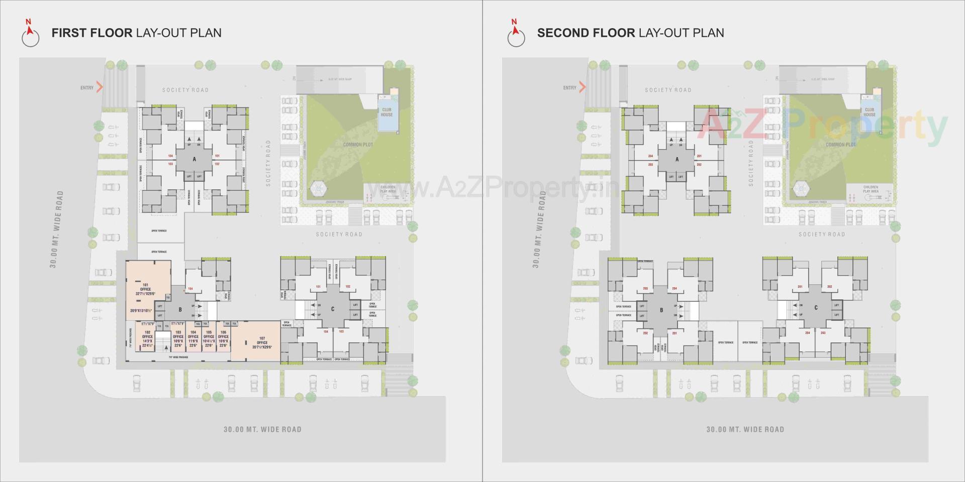 Layout of real estate project Maple Heights located at Chiloda, Gandhinagar, Gujarat