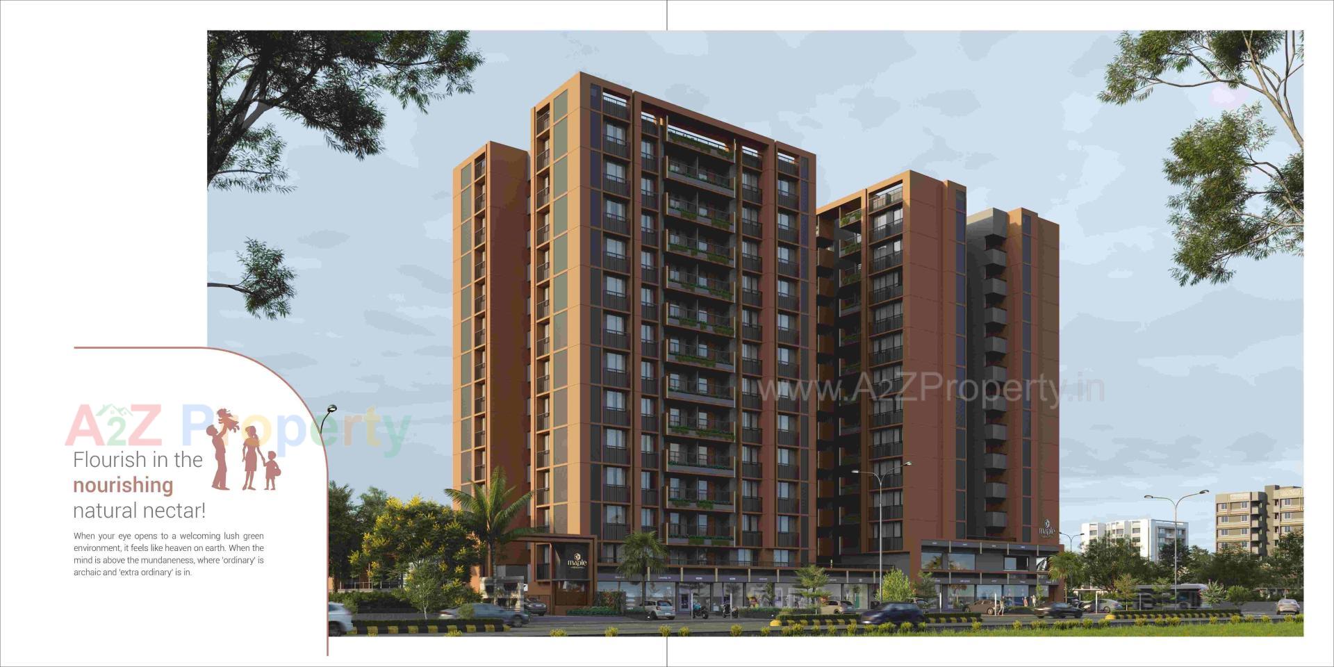 3D Elevation of real estate project Maple Heights located at Chiloda, Gandhinagar, Gujarat