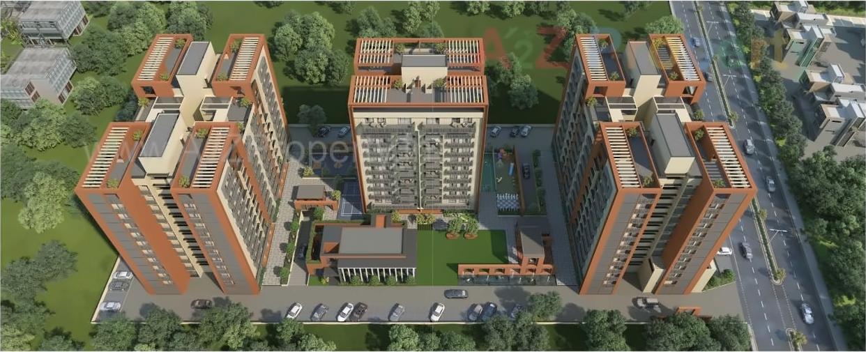 3D Elevation of real estate project Maruti Amrakunj located at Vasna-hadmatiya, Gandhinagar, Gujarat