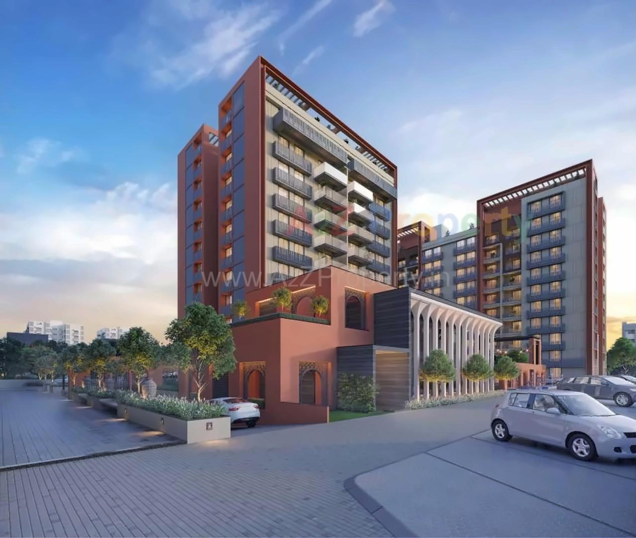 3D Elevation of real estate project Maruti Amrakunj located at Vasna-hadmatiya, Gandhinagar, Gujarat