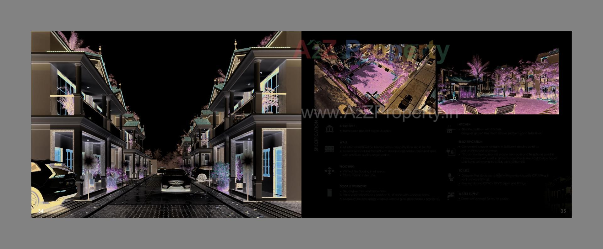 3D Elevation of real estate project Maruti Bunglows located at Ta, Gandhinagar, Gujarat