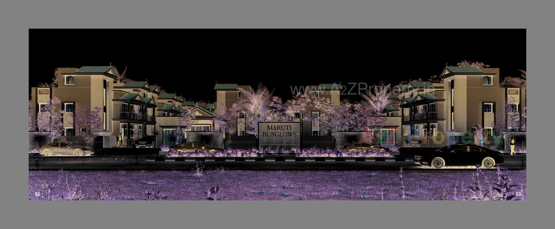 3D Elevation of real estate project Maruti Bunglows located at Ta, Gandhinagar, Gujarat