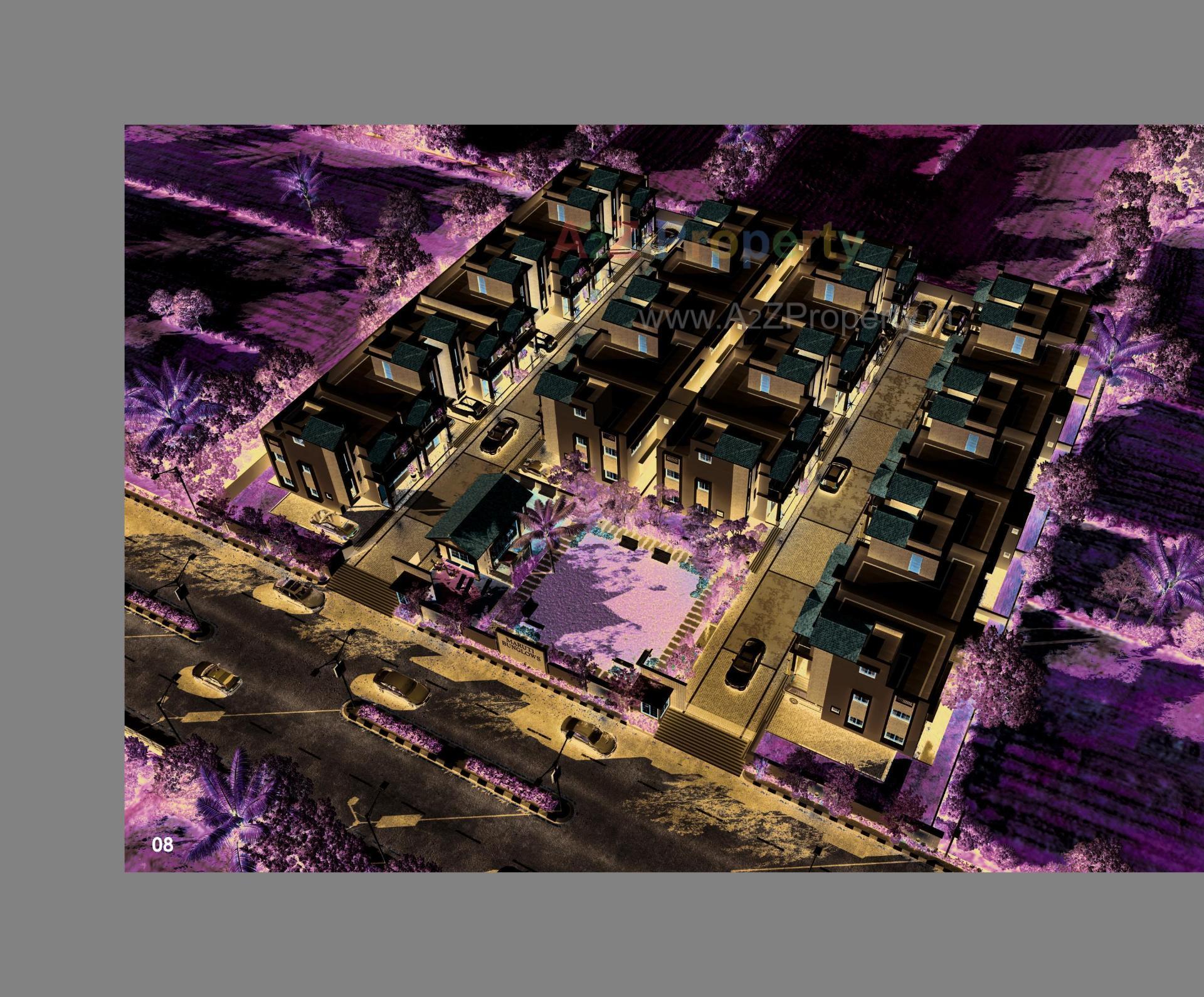 3D Elevation of real estate project Maruti Bunglows located at Ta, Gandhinagar, Gujarat