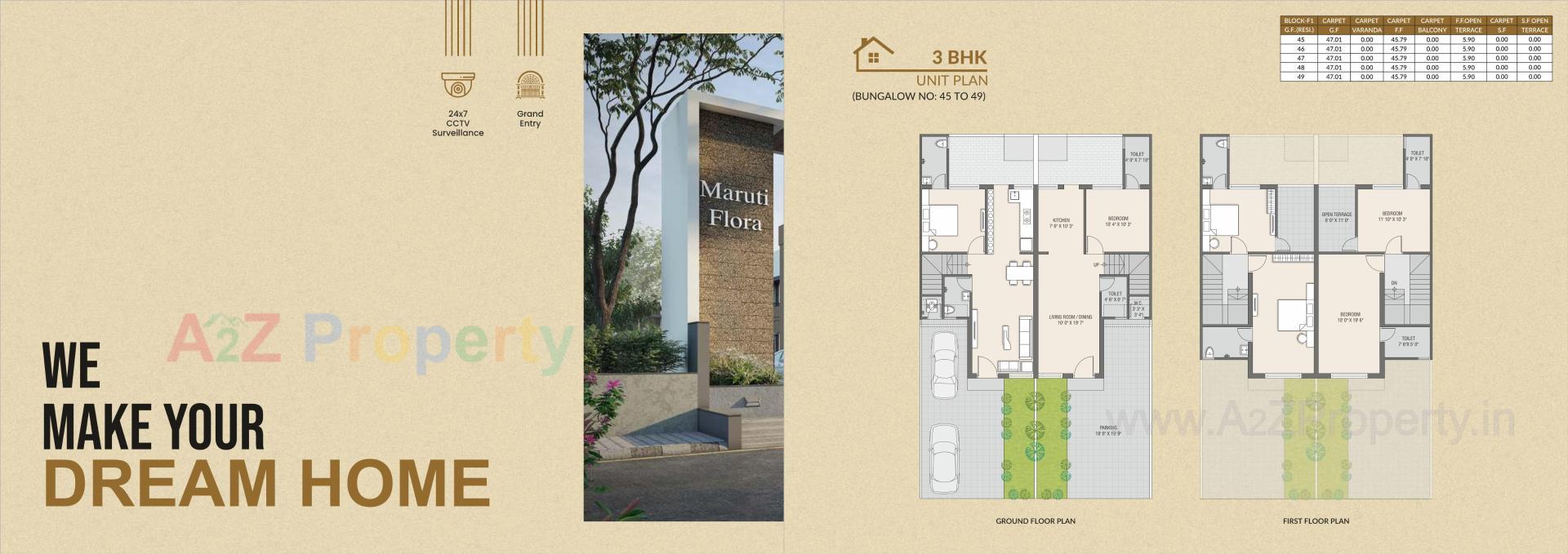 Layout of real estate project Maruti Flora located at Dahegam, Gandhinagar, Gujarat