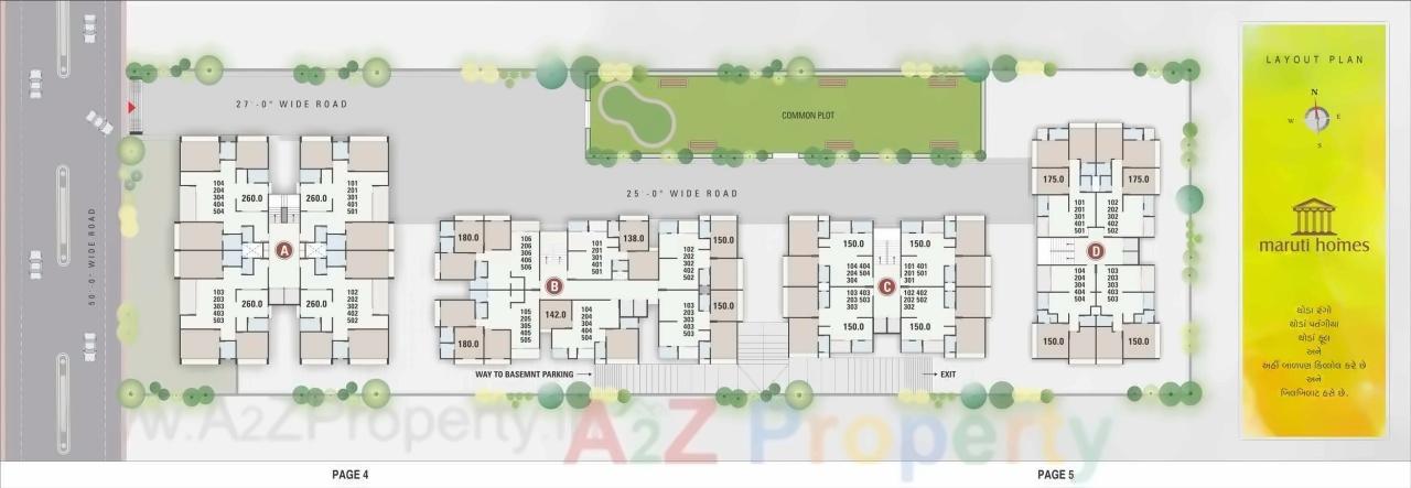 Layout of real estate project Maruti Homes located at Nana-chiloda, Gandhinagar, Gujarat