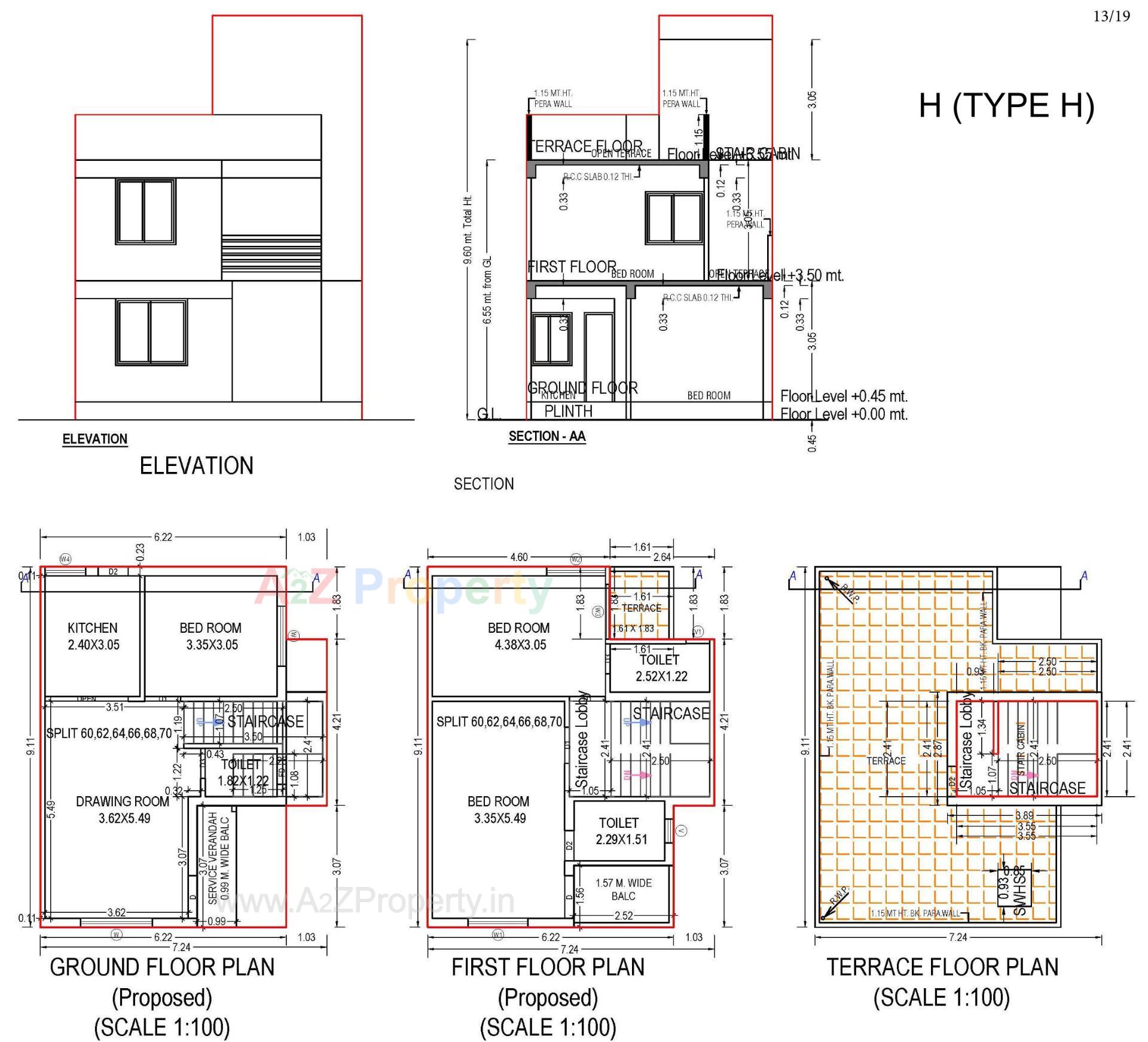 Layout of real estate project Maruti Shahi Kutir located at Dahegam, Gandhinagar, Gujarat