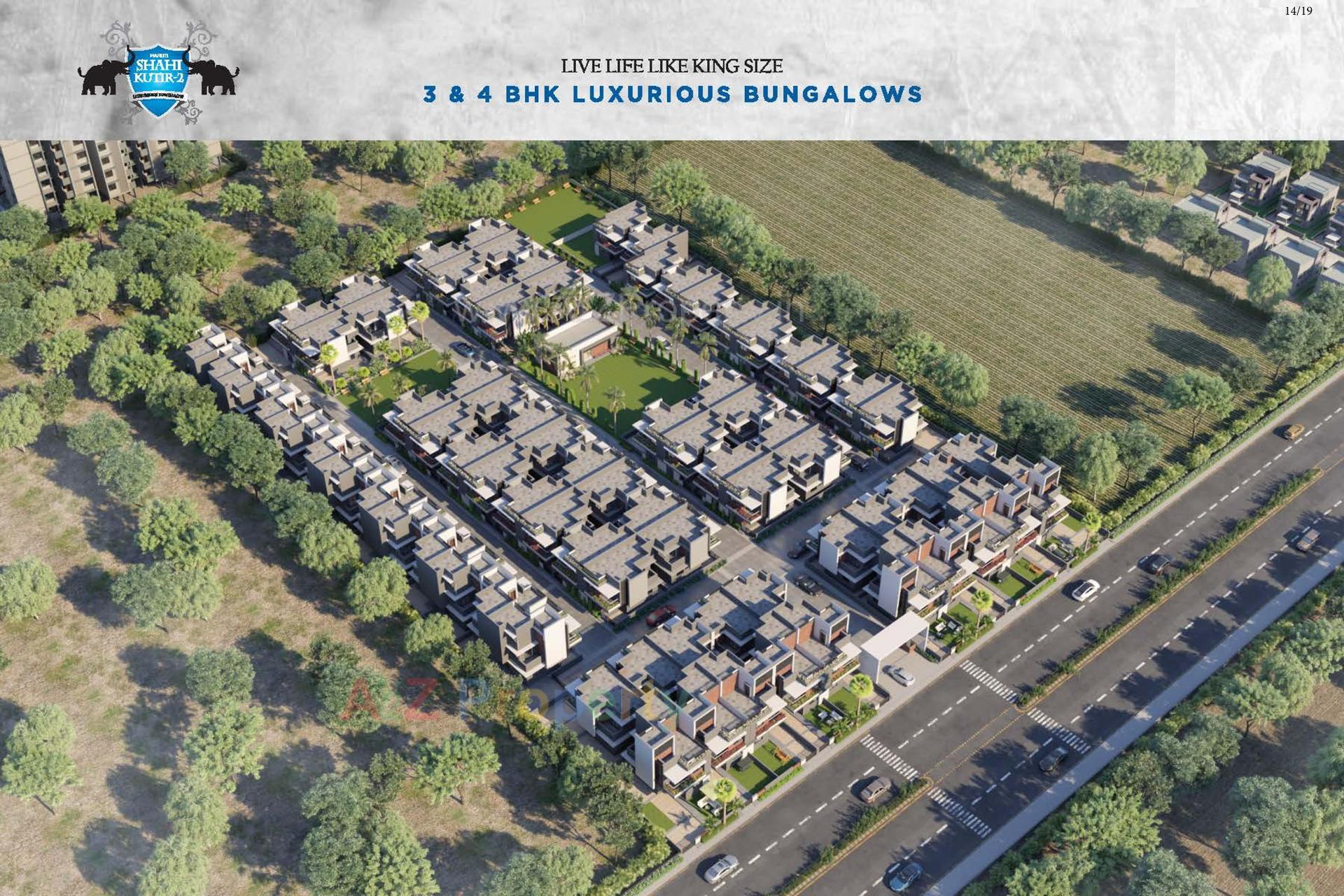 3D Elevation of real estate project Maruti Shahi Kutir located at Dahegam, Gandhinagar, Gujarat