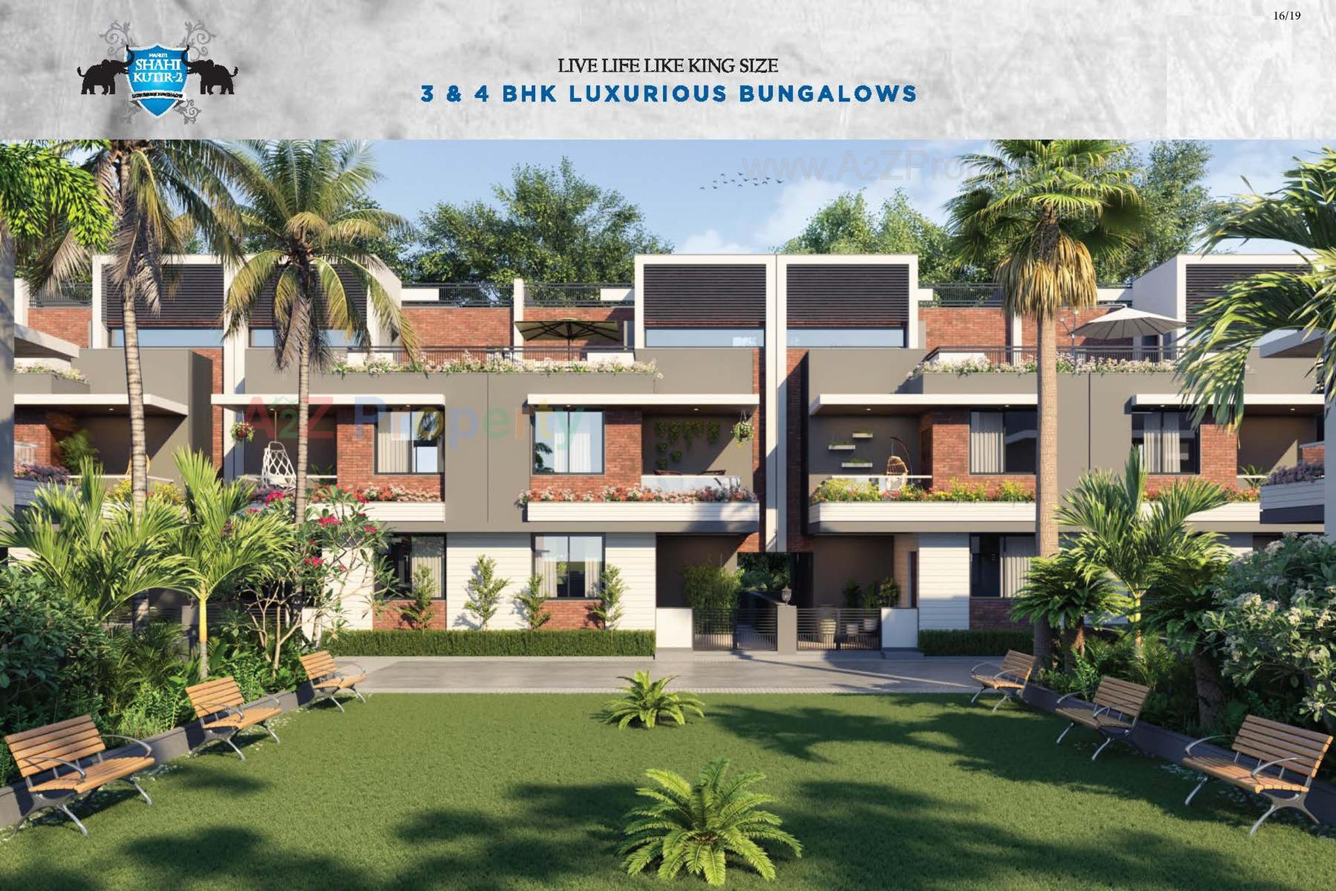 3D Elevation of real estate project Maruti Shahi Kutir located at Dahegam, Gandhinagar, Gujarat