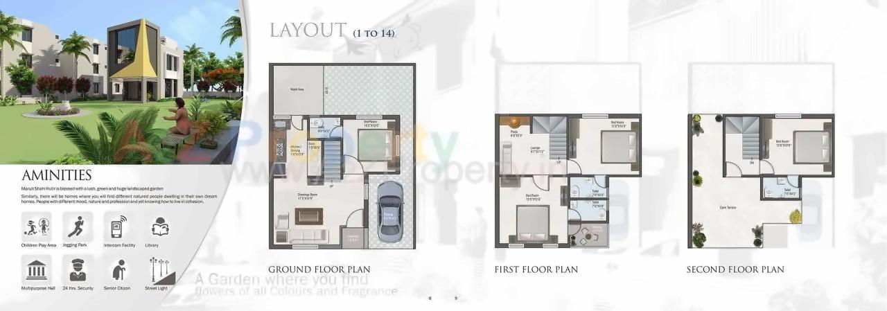 Layout of real estate project Maruti Shahikutir located at Dehgam, Gandhinagar, Gujarat