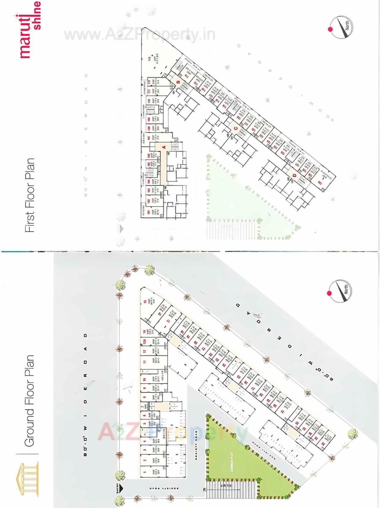 Layout of real estate project Maruti Shine (sub Plot 1) located at Nana-chiloda, Gandhinagar, Gujarat