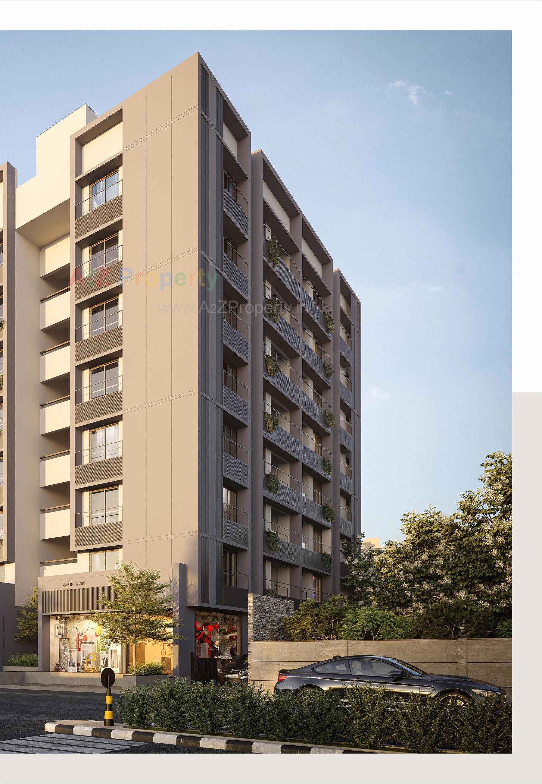 3D Elevation of real estate project Meera Bellevue located at Raysan, Gandhinagar, Gujarat