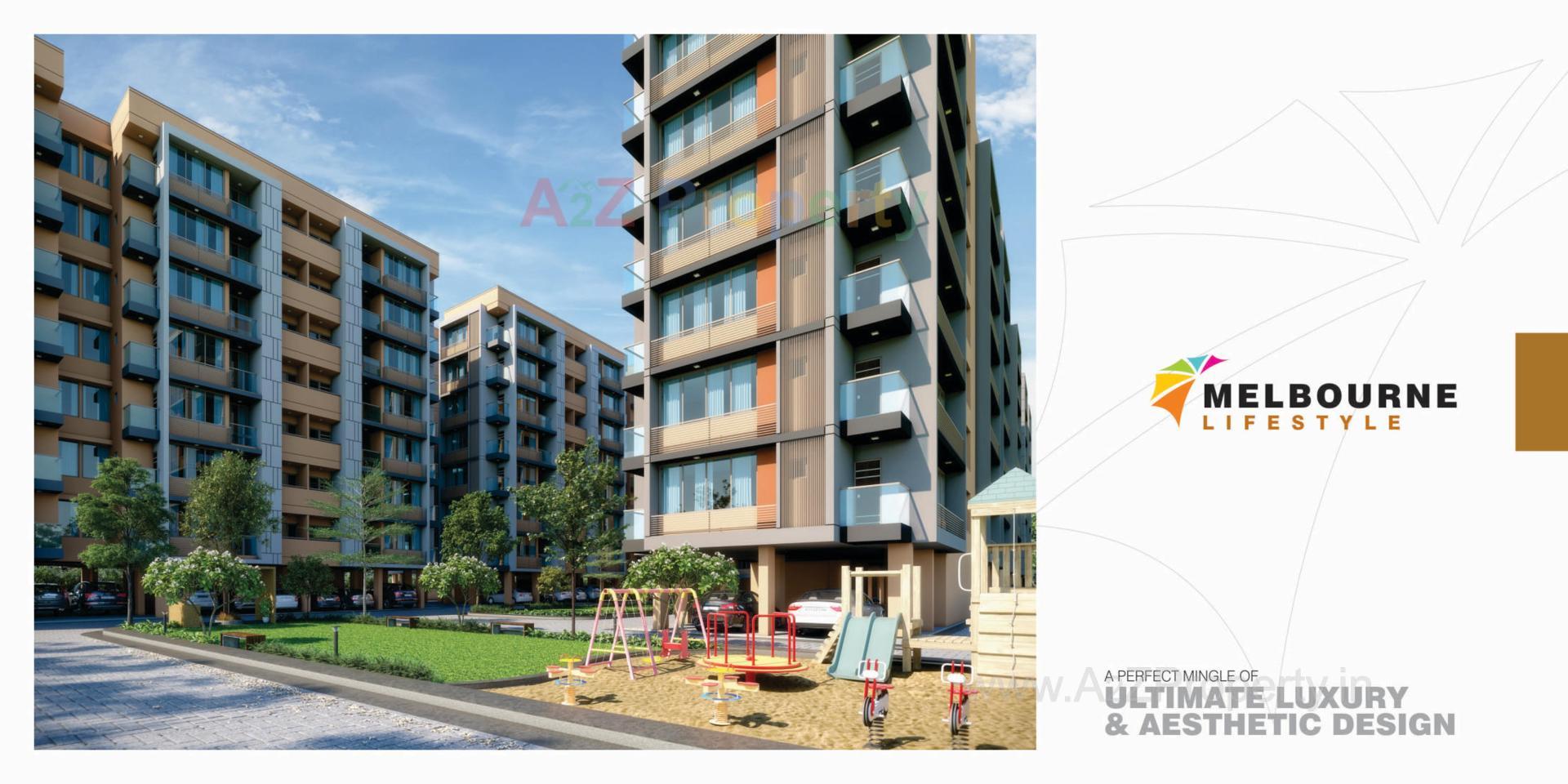 3D Elevation of real estate project Melbourne Lifestyle located at Gandhinagar, Gandhinagar, Gujarat