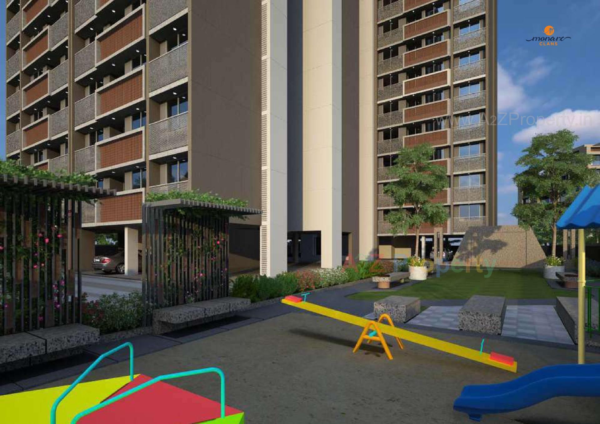 3D Elevation of real estate project Monarc Clans located at Gandhinagar, Gandhinagar, Gujarat