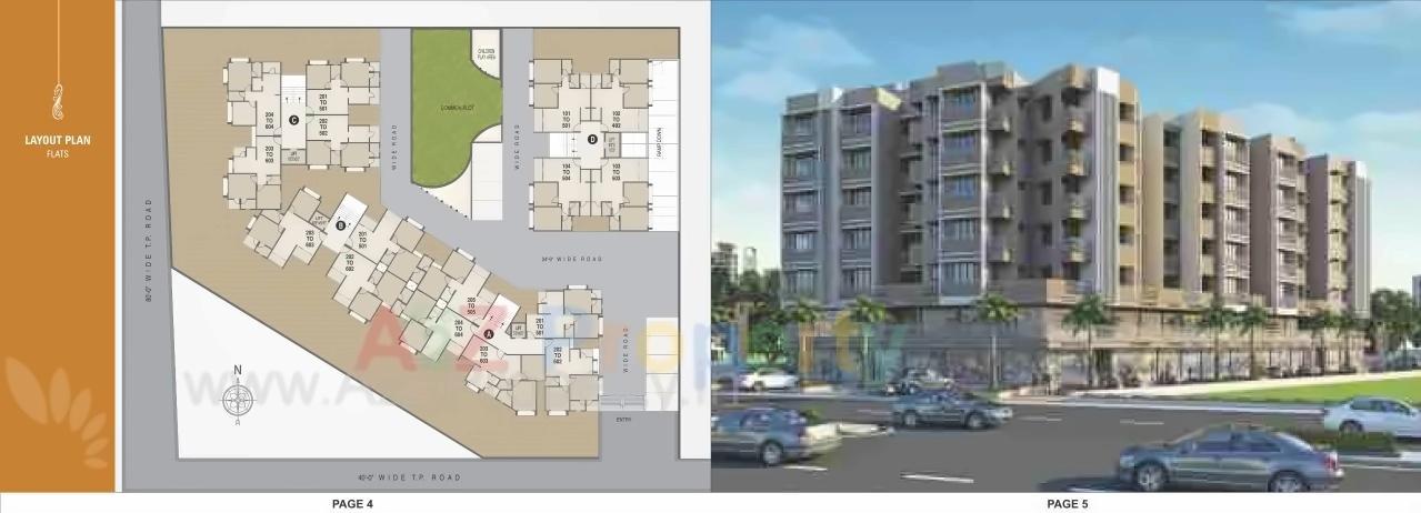 3D Elevation of real estate project Monarc Crystal located at Zundal, Gandhinagar, Gujarat