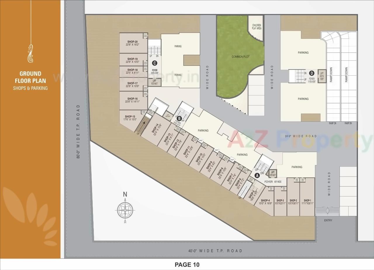 Layout of real estate project Monarc Crystal located at Zundal, Gandhinagar, Gujarat