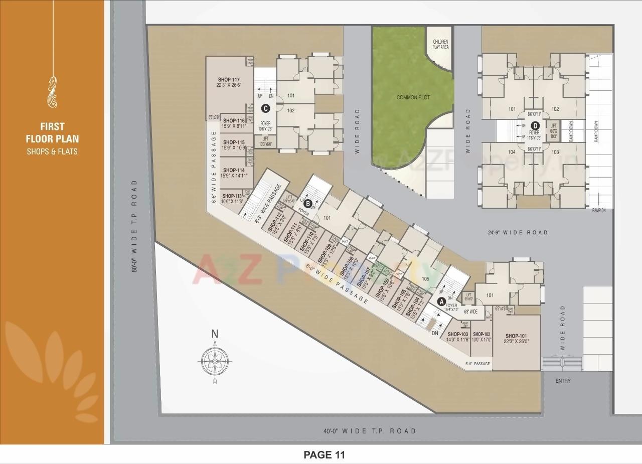 Layout of real estate project Monarc Crystal located at Zundal, Gandhinagar, Gujarat