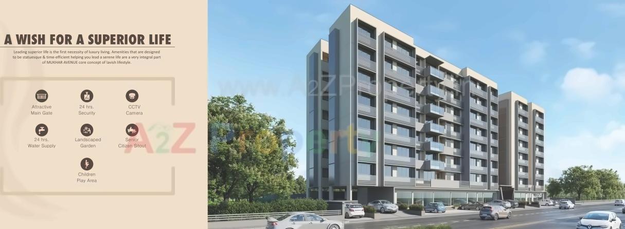 3D Elevation of real estate project Mukhar Avenue located at Gandhinagar, Gandhinagar, Gujarat