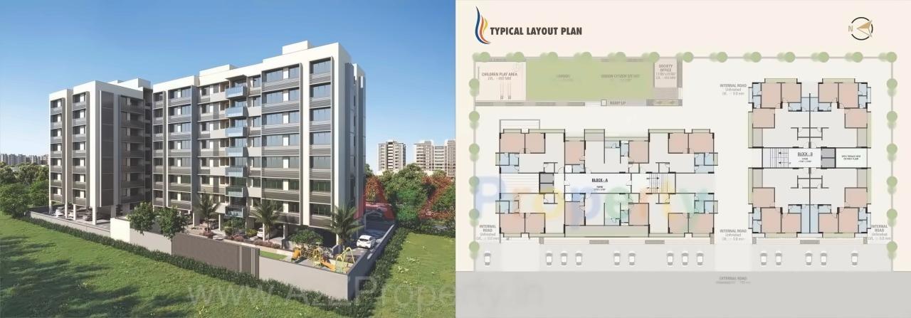 Layout of real estate project Mukhar Avenue located at Gandhinagar, Gandhinagar, Gujarat