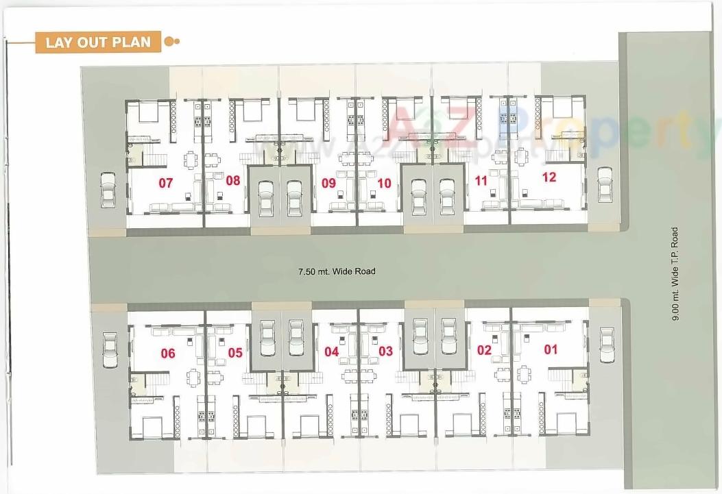 Layout of real estate project Nand Bunglows located at Pethapur, Gandhinagar, Gujarat