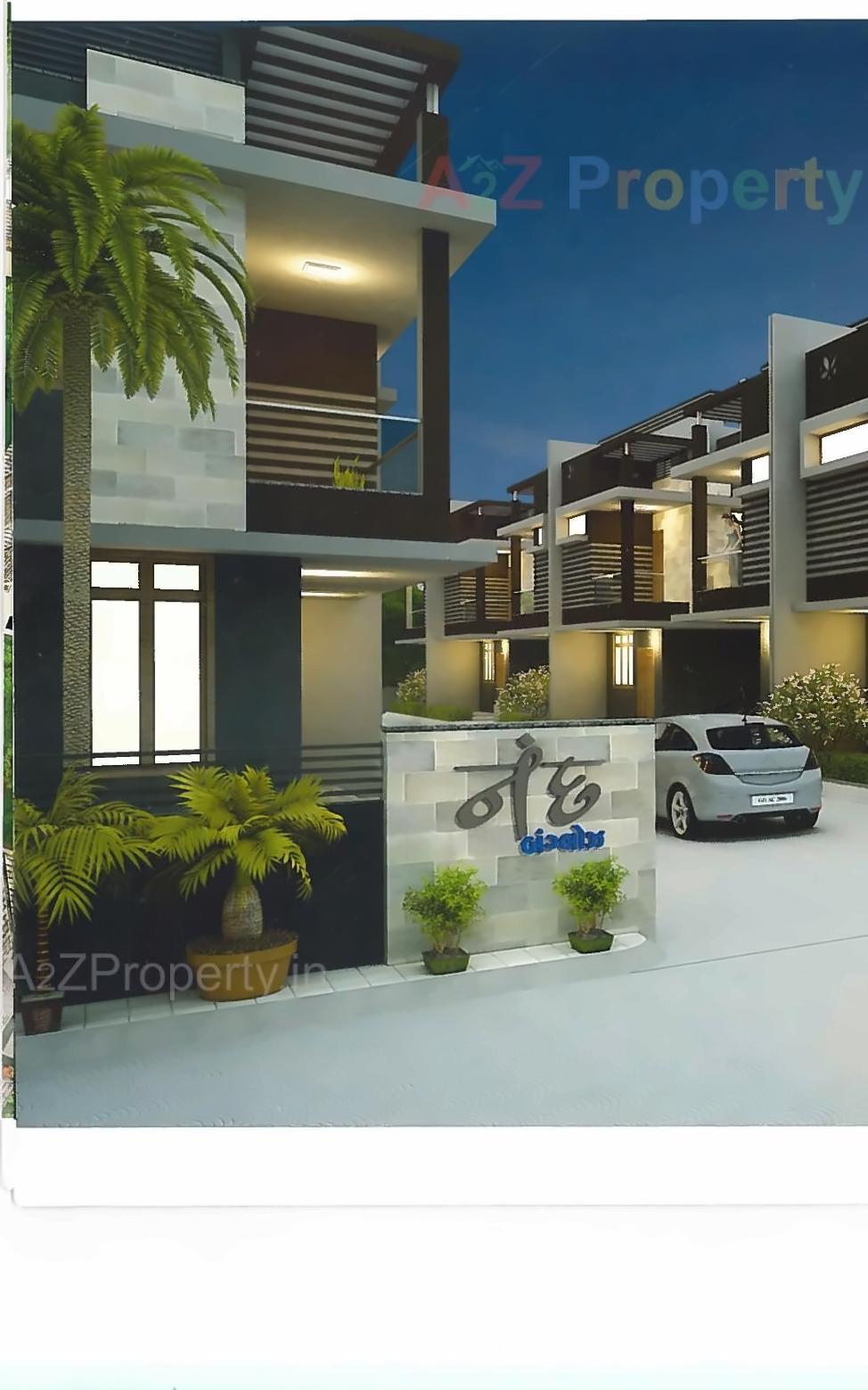 3D Elevation of real estate project Nand Bunglows located at Pethapur, Gandhinagar, Gujarat