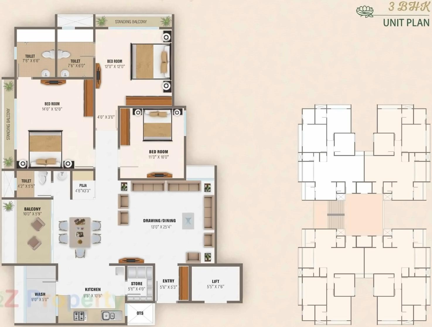 Layout of real estate project Nest Residency located at Gandhinagar, Gandhinagar, Gujarat