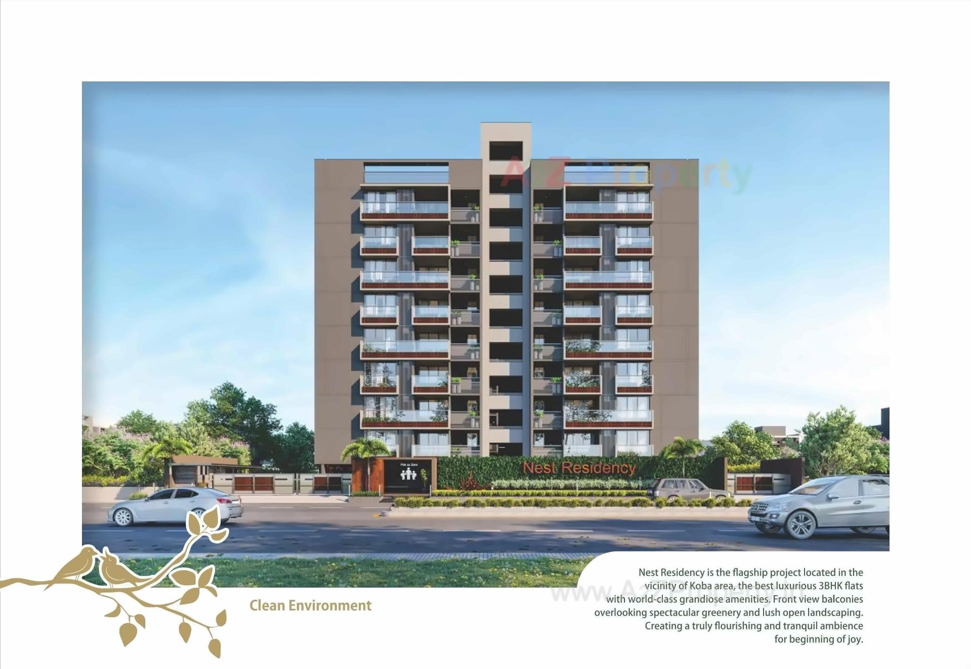 3D Elevation of real estate project Nest Residency located at Gandhinagar, Gandhinagar, Gujarat